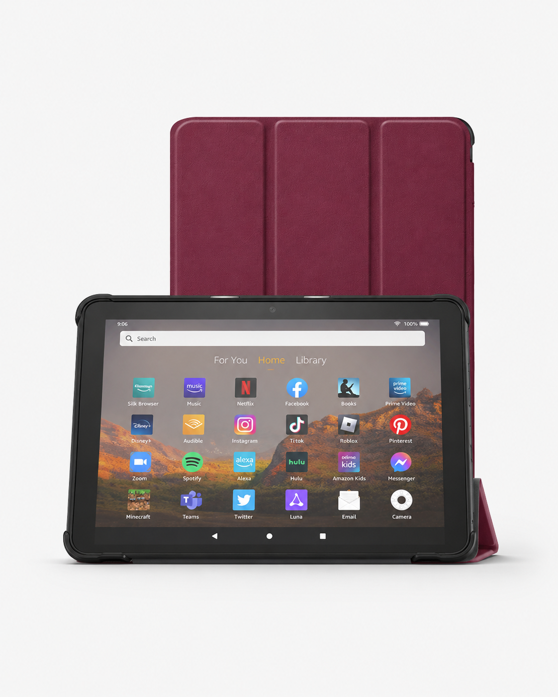 Funda Fibra Fire HD8 Color Burdeo-2