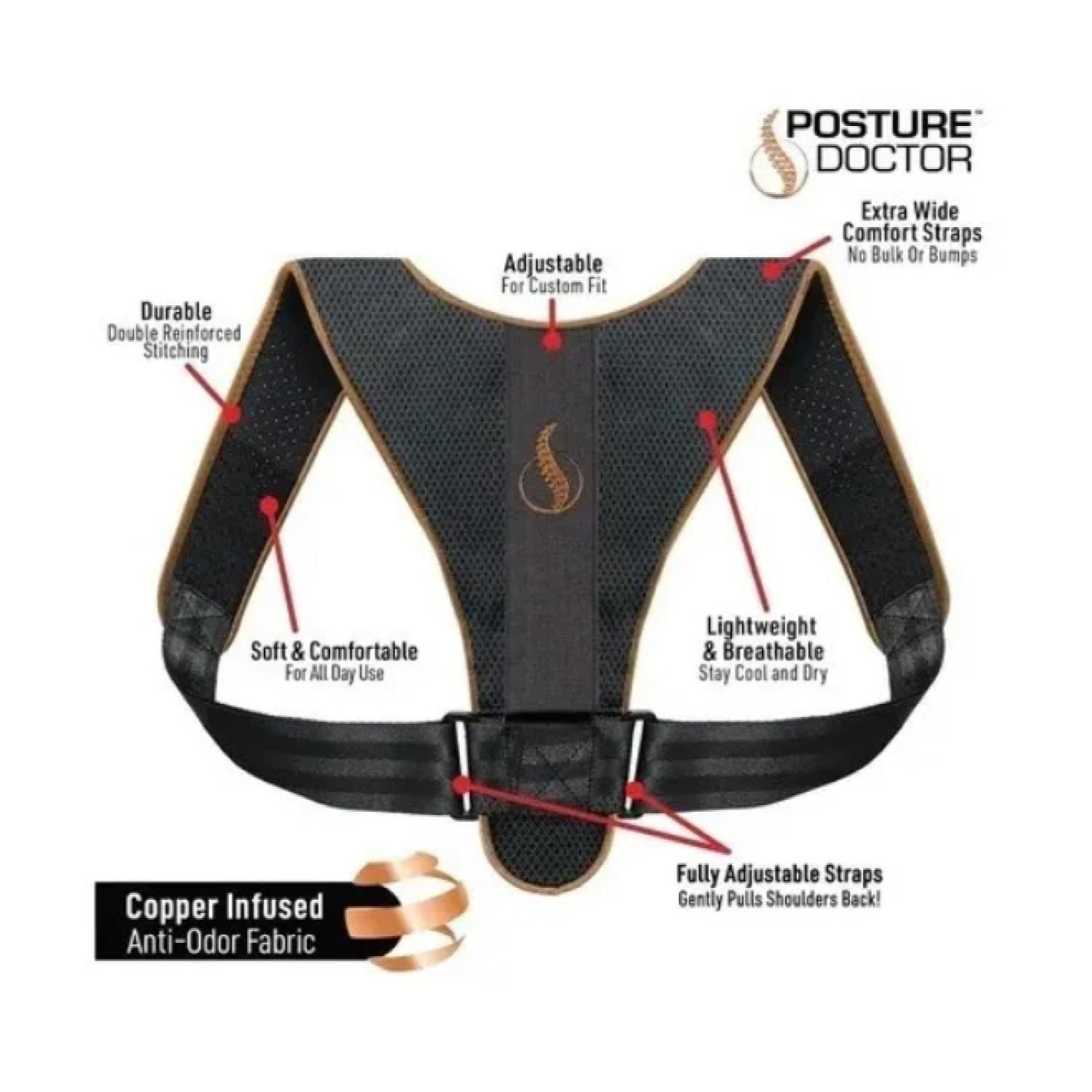 Corrector De Postura Soporte Espalda Negro-1