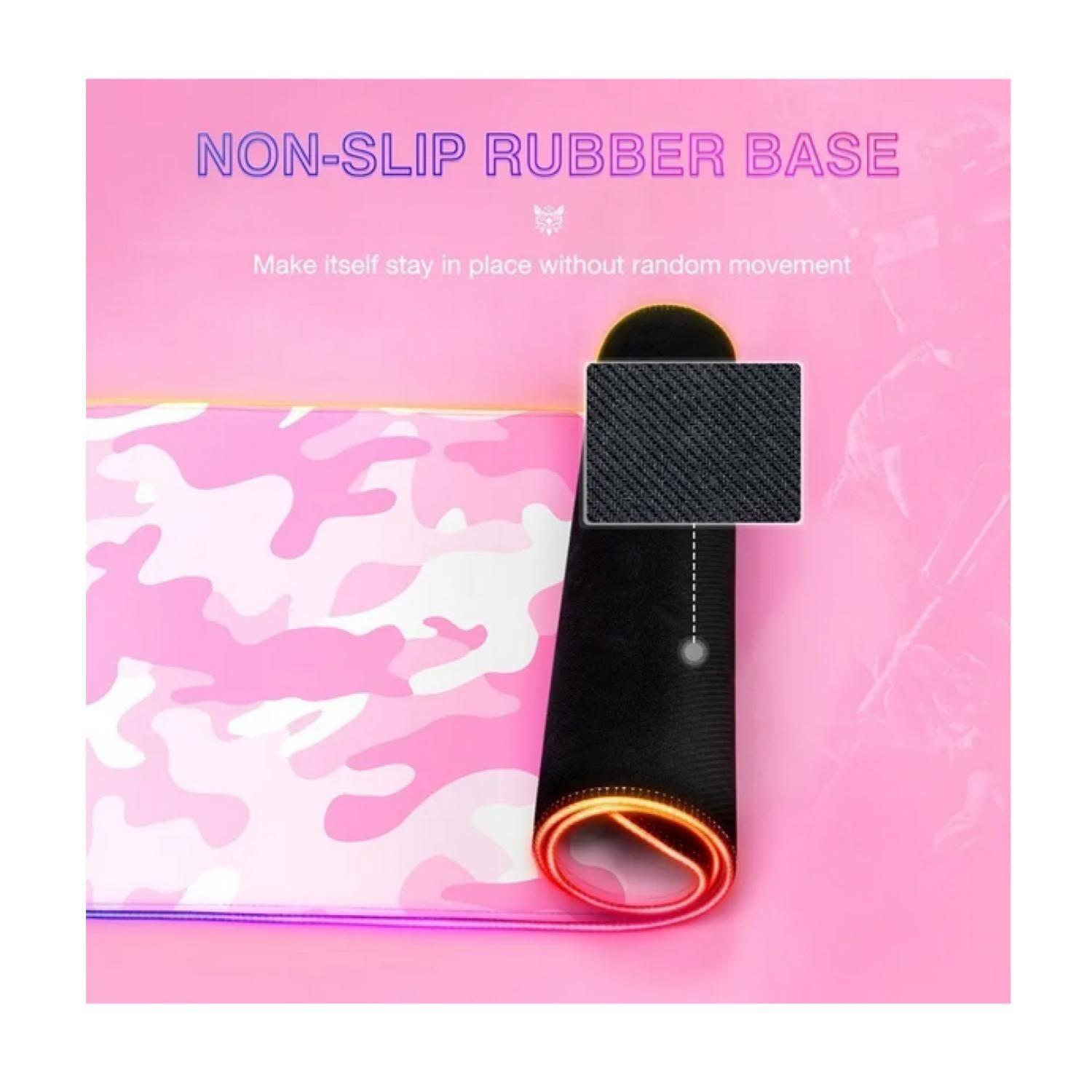 Mouse Pad Rgb Gamer Xl Antideslizante Alfombrilla 80x30cm Rosa Onikuma-2