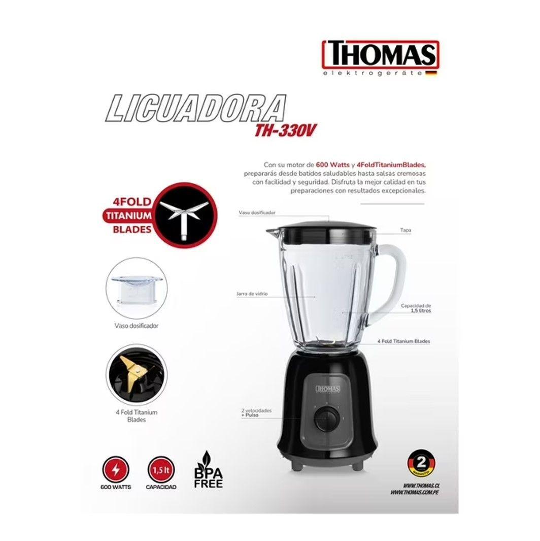 LICUADORA THOMAS 600W JARRA DE VIDRIO 2 VELOCIDADES-2