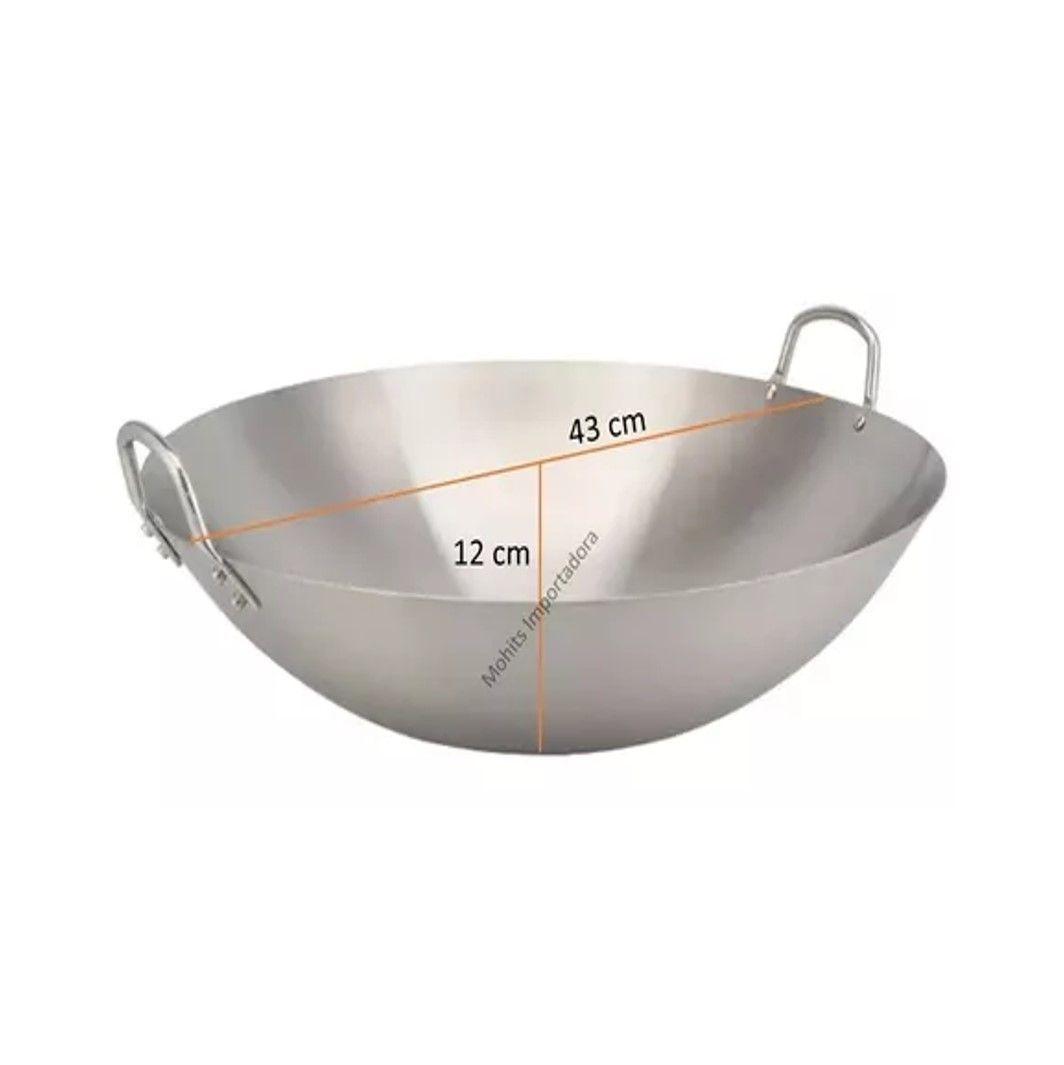 Wok Disco De Acero Inoxidable Premium Curado Sart n Parrilla-2