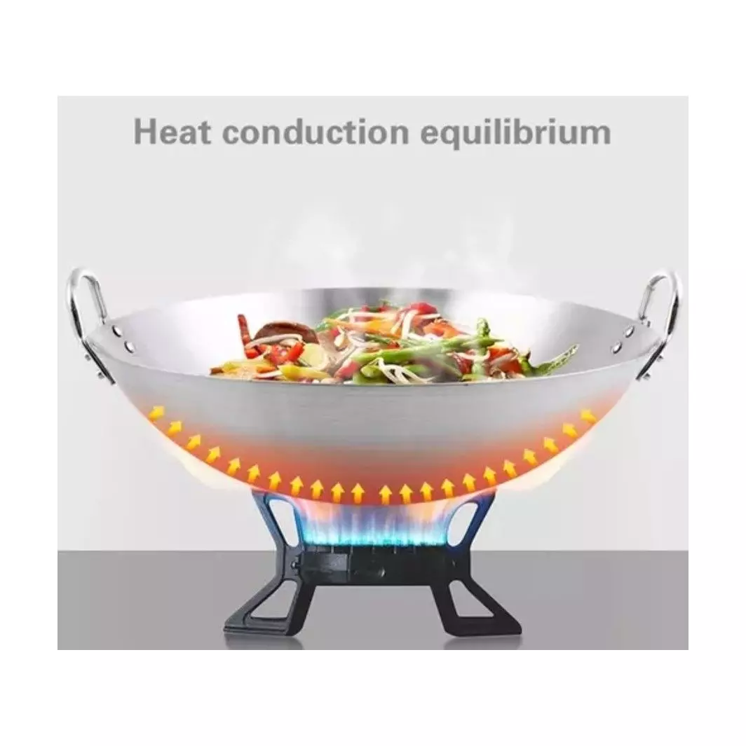Wok Disco De Acero Inoxidable Premium Curado Sart n Parrilla-3