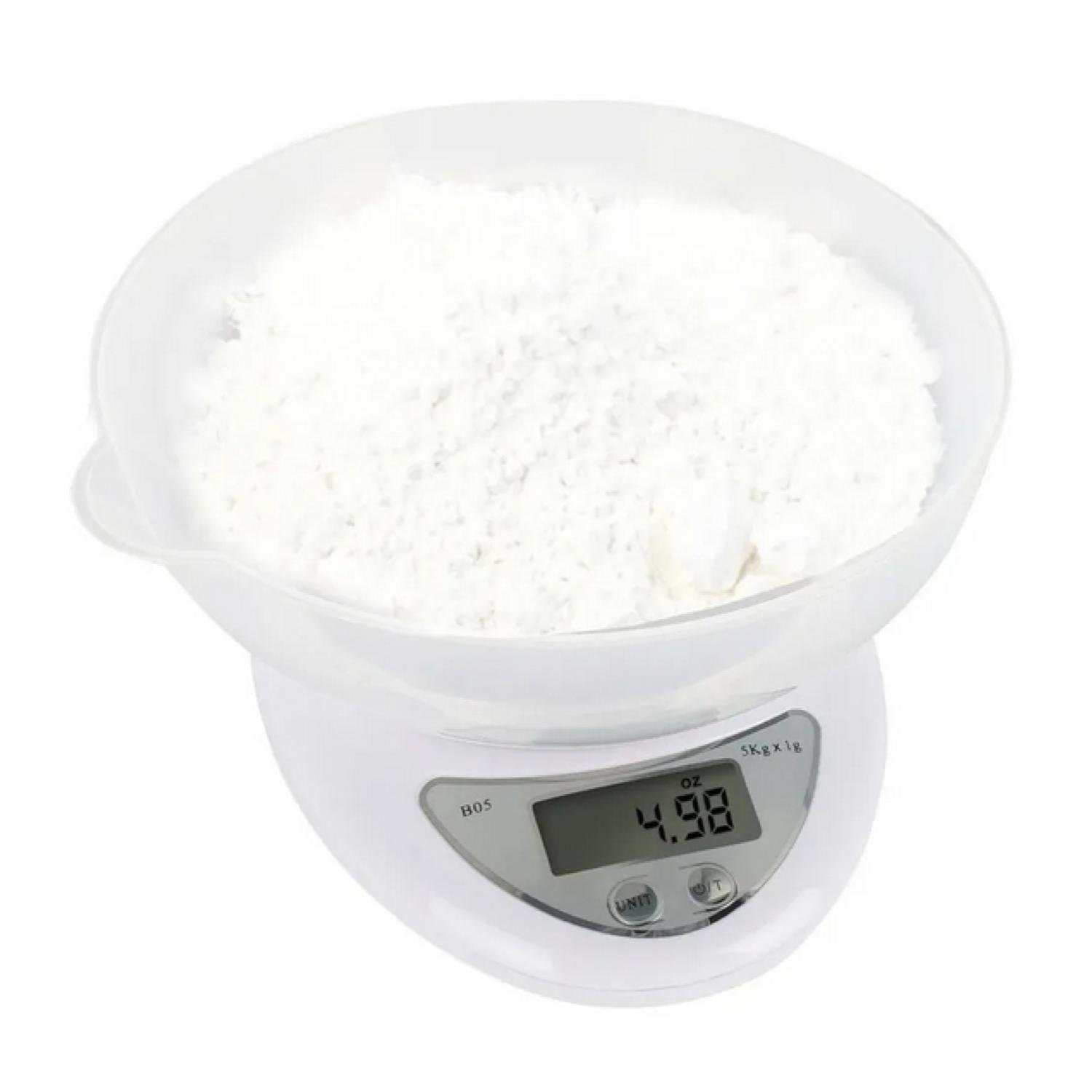 Balanza Digital Con Recipiente Cocina Medidor Blanco-2