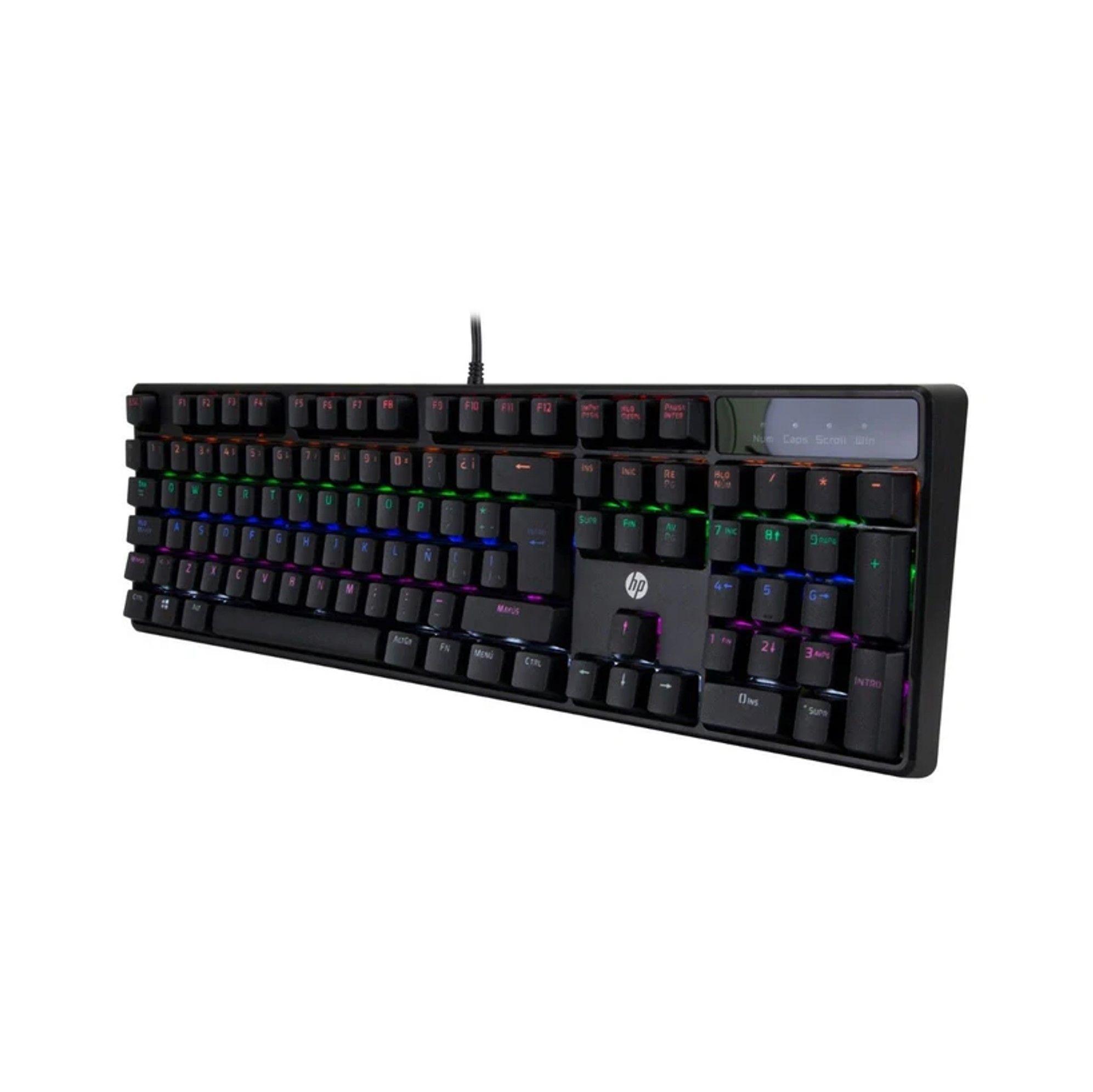 Teclado Gamer Al mbrico USB HP Luces RGB-1