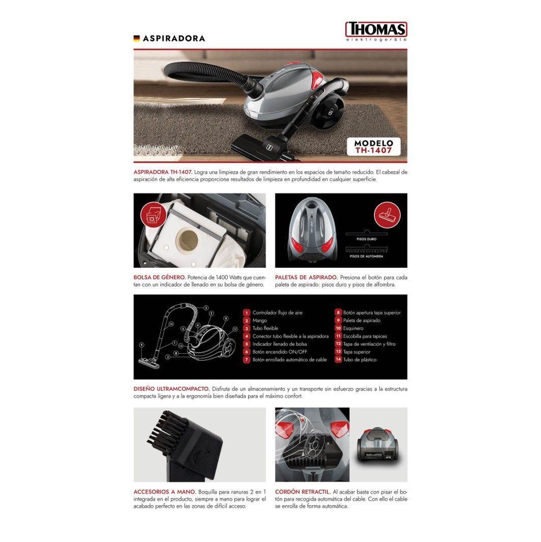 ASPIRADORA DE ARRASTRE THOMAS 1400W MULTIFUNCIONAL-2