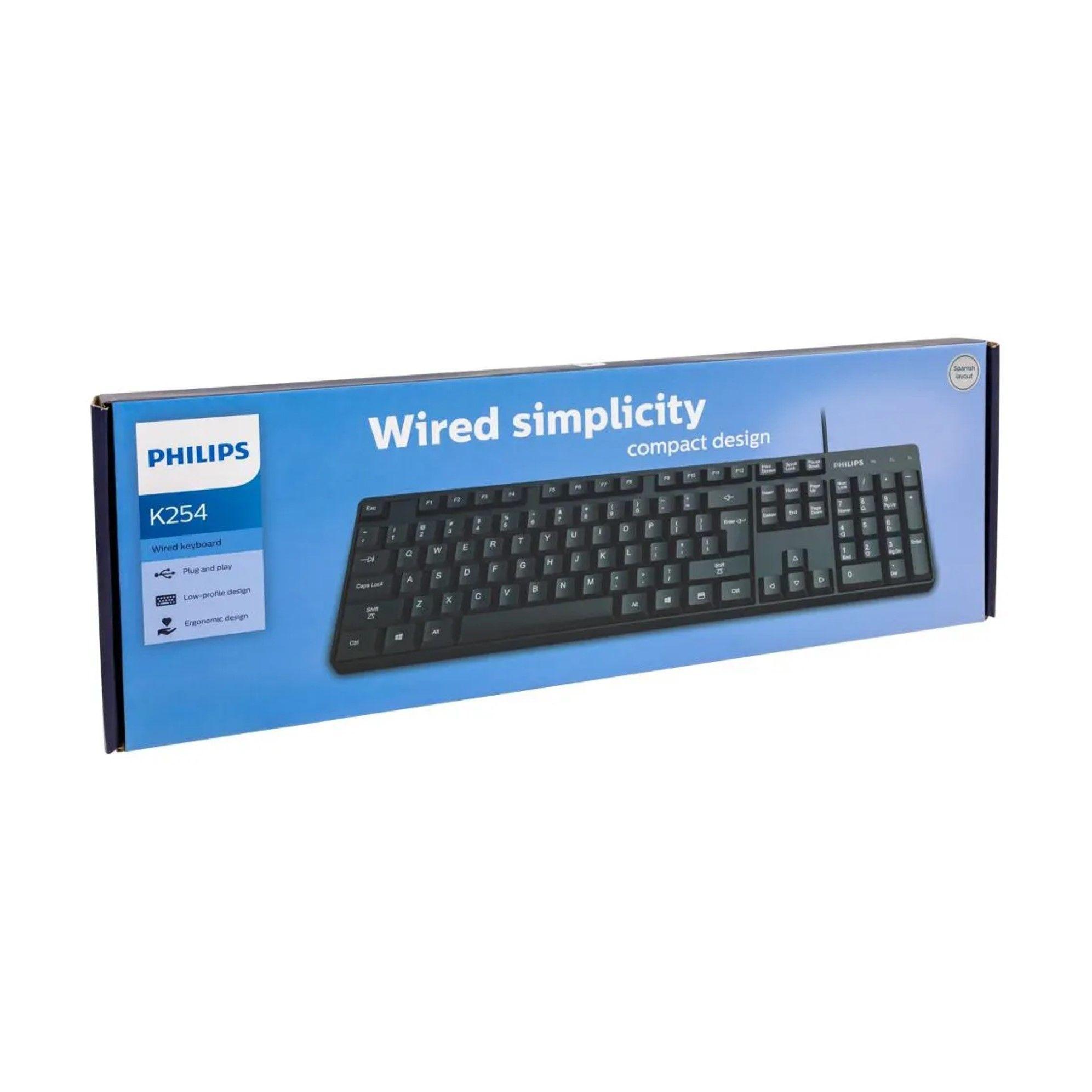 Teclado De Computadora Philips Al mbrico SPK6254-3