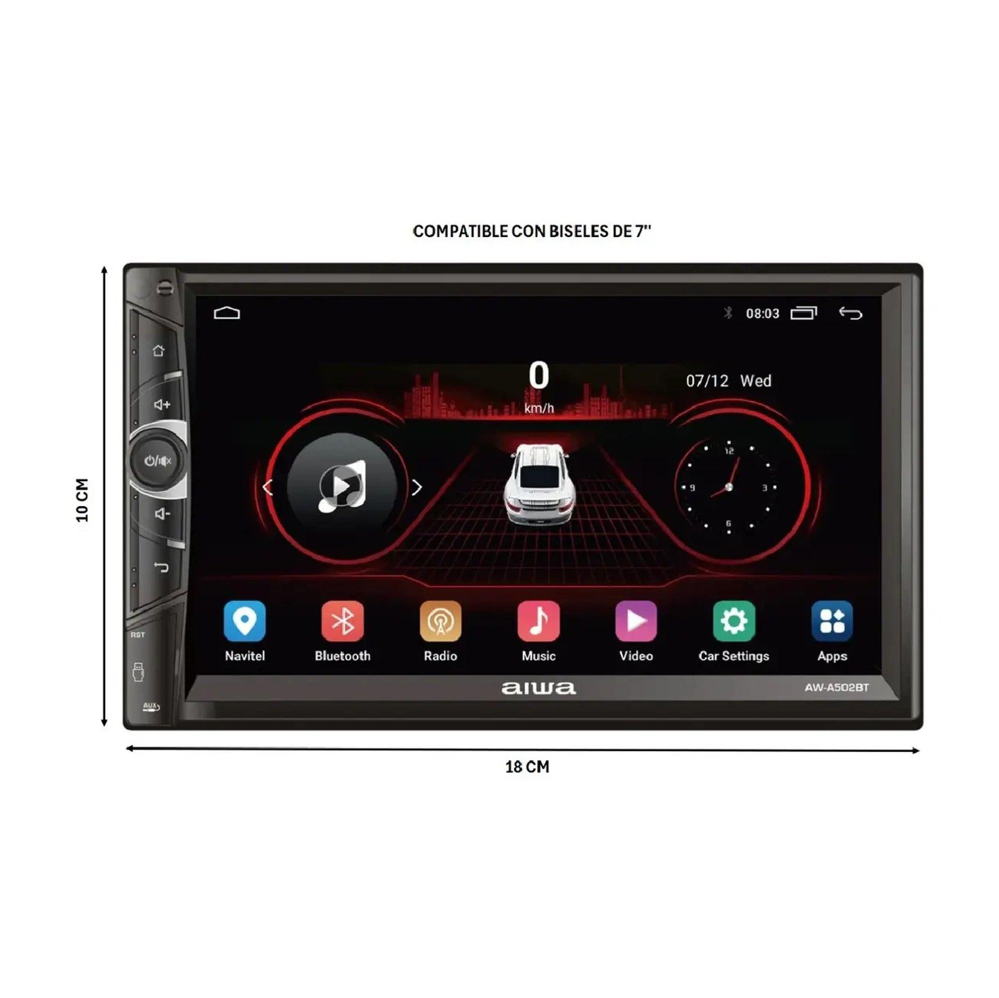 Radio Auto Pantalla Aiwa Android Touch HD 7 Pulgadas Bluetooth-1