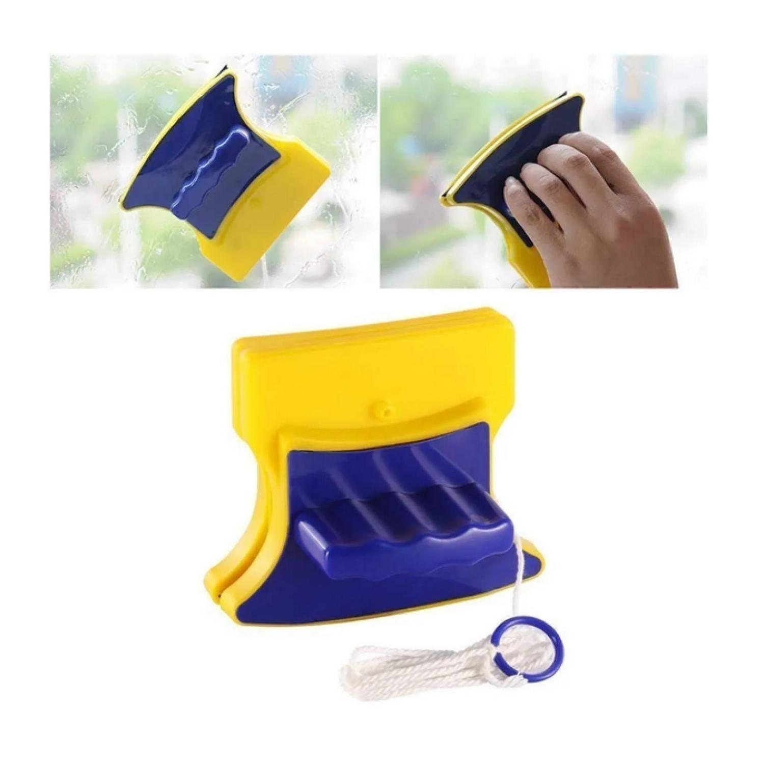Limpiador De Ventanas Y Vidrios, Magnetico Doble Amarillo-2