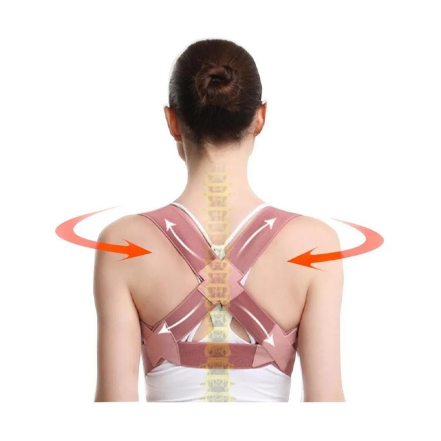 Faja Corrector Postura De Espalda Mujer Lumbar Enderezador Negro-1