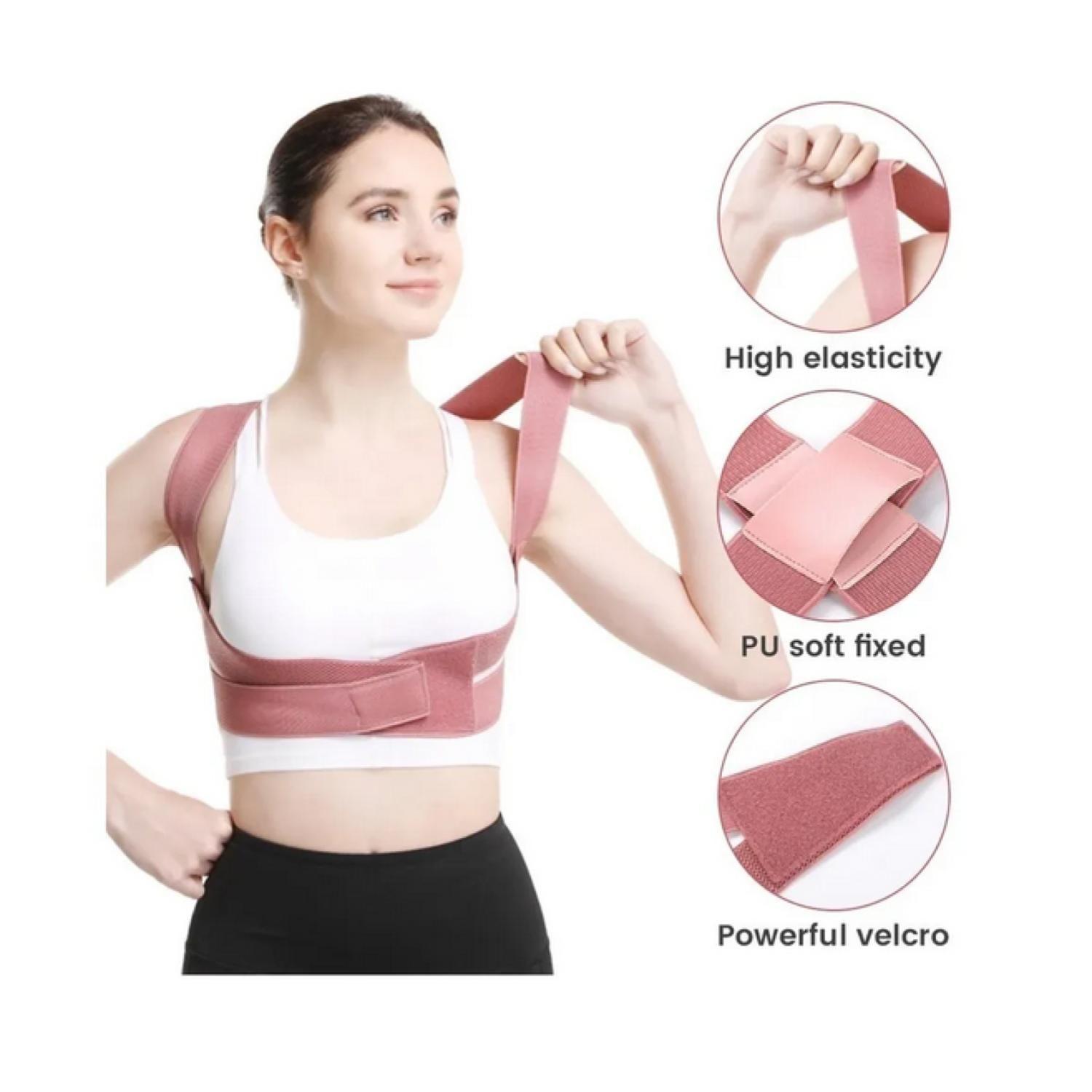 Faja Corrector Postura De Espalda Mujer Lumbar Enderezador Negro-2