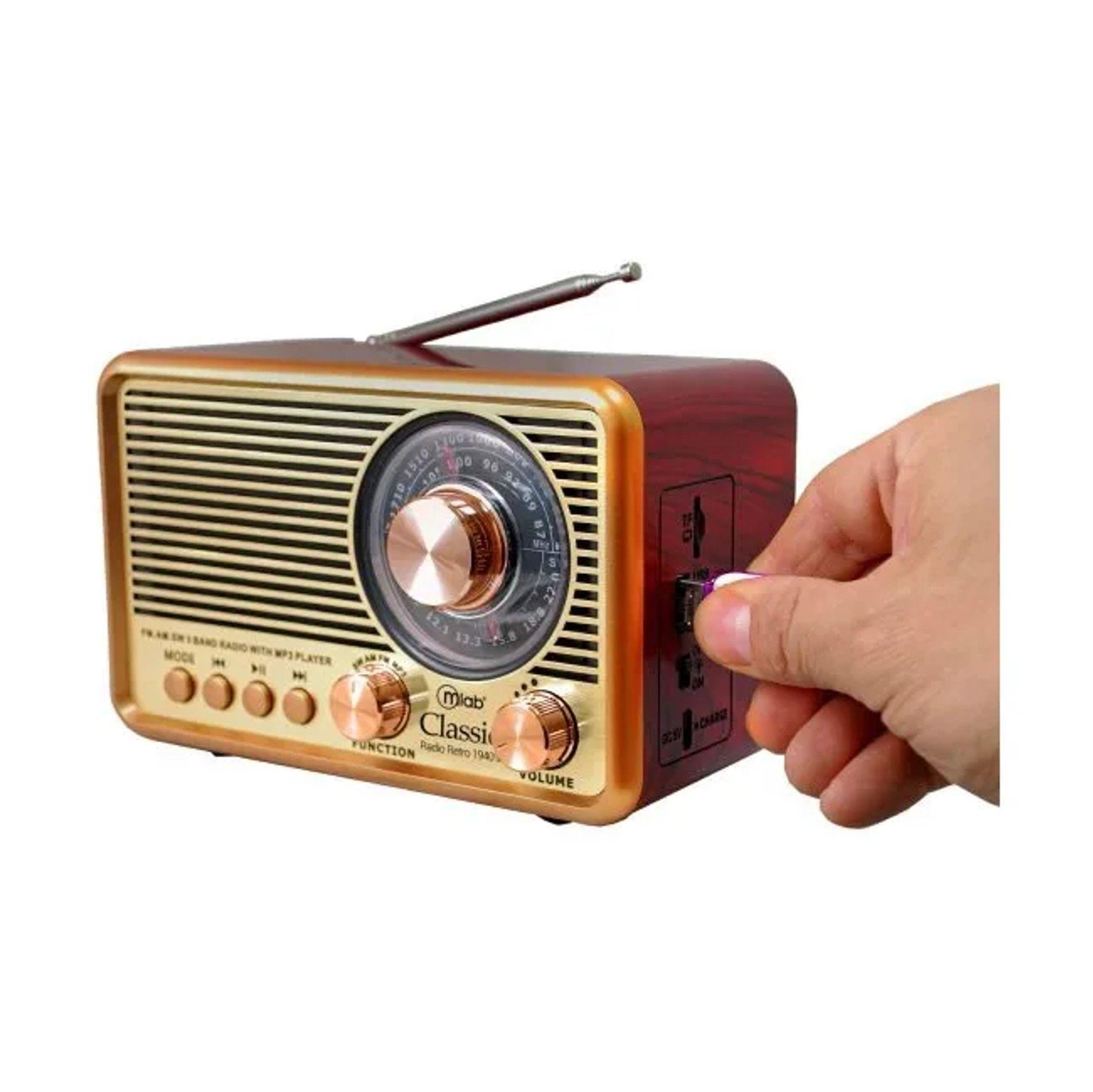 Radio Retro Cl sico Recargable Bluetooth Microlab-2