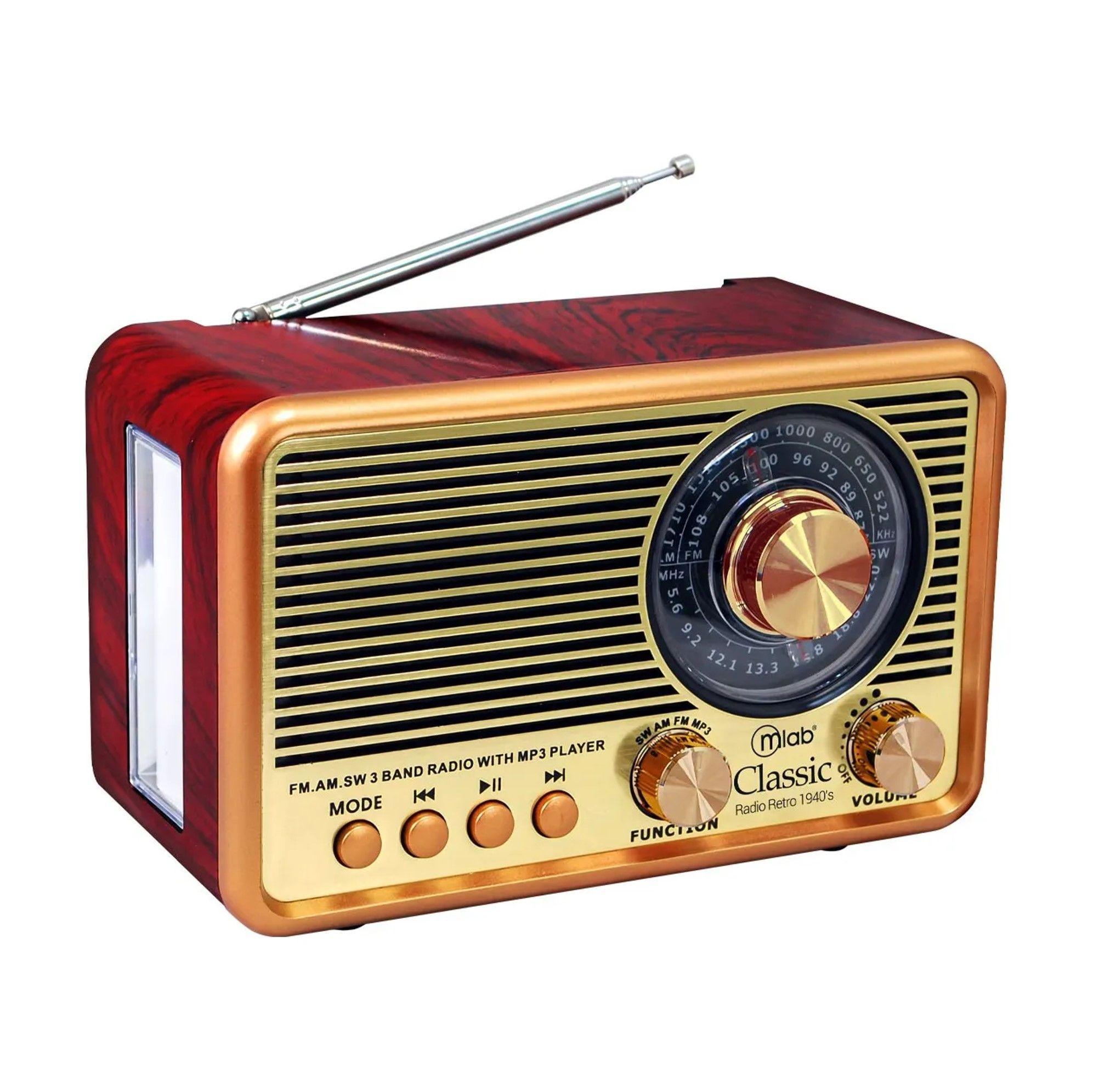 Radio Retro Cl sico Recargable Bluetooth Microlab-3