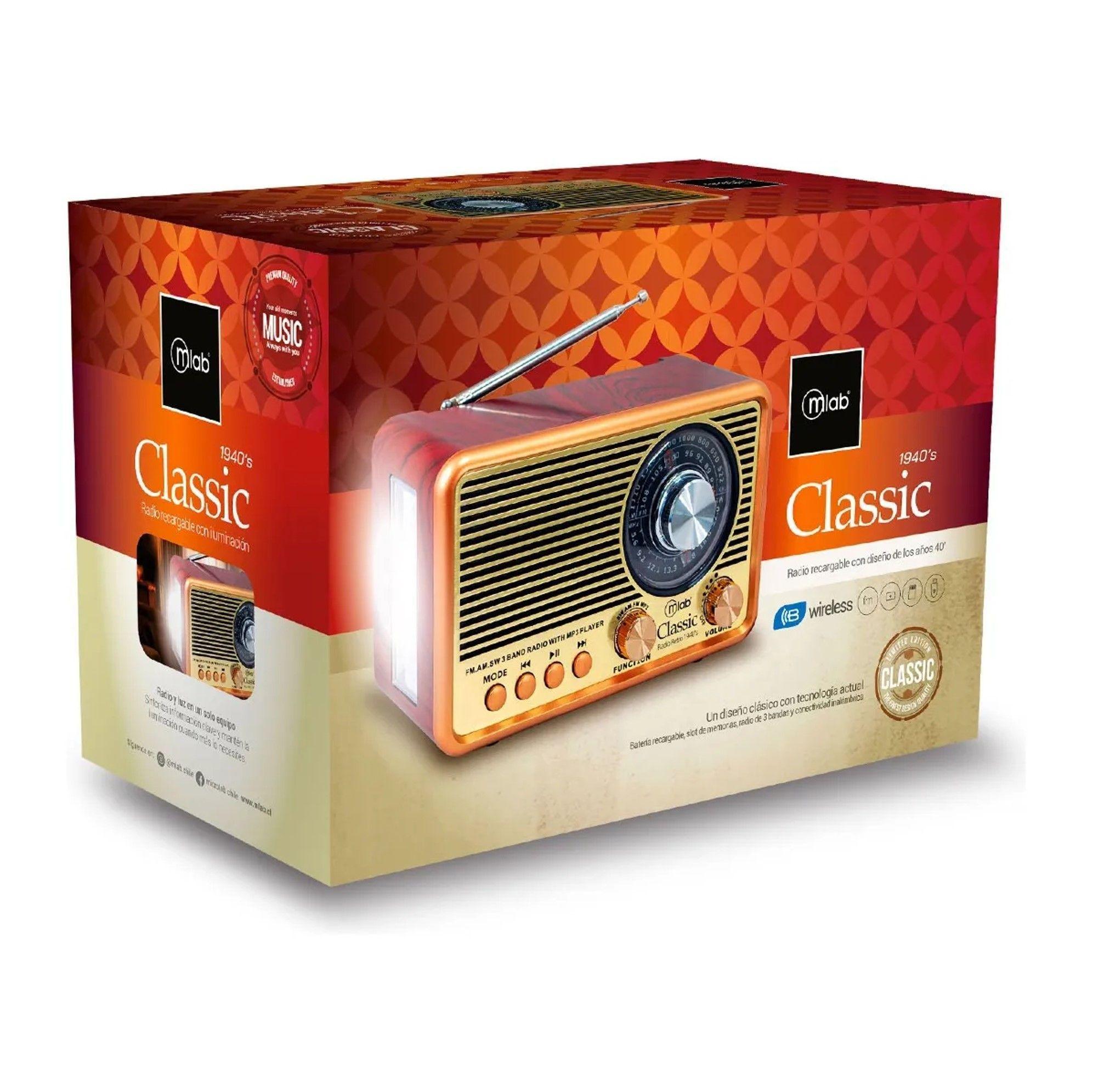 Radio Retro Cl sico Recargable Bluetooth Microlab-4
