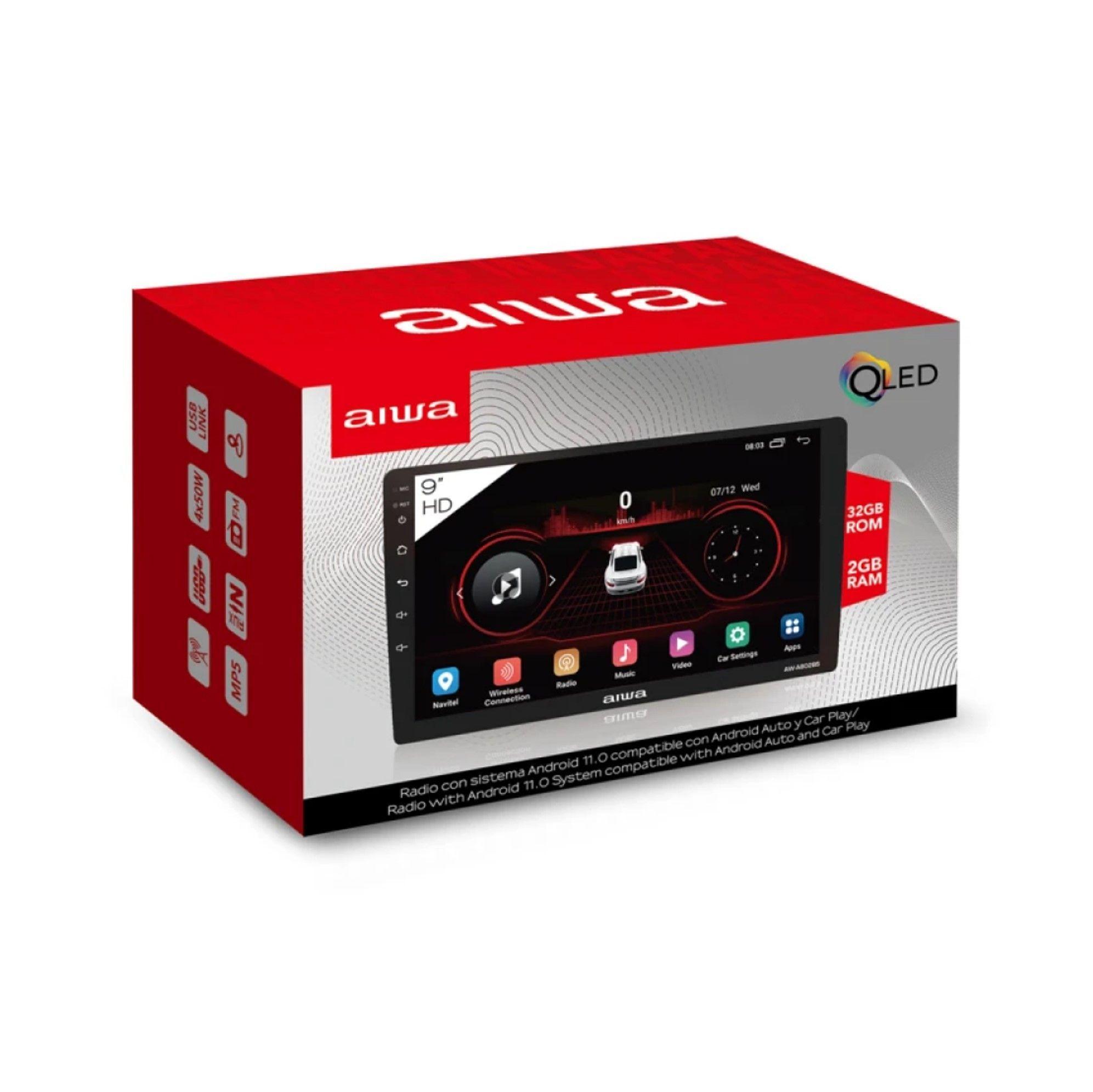 Radio Para Auto AIWA Pantalla QLED 9 Android Auto y CarPlay-2