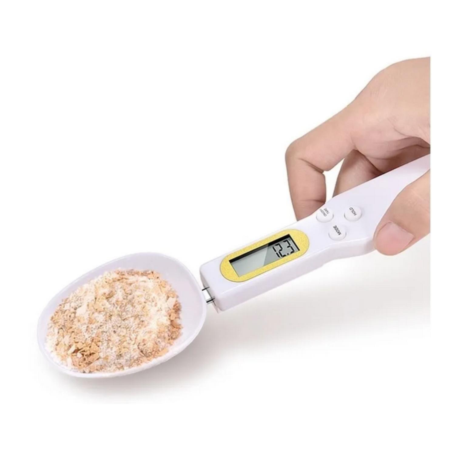 Pesa Gramera Cuchara Medidora Electronica De Cocina Gramos Blanco-2