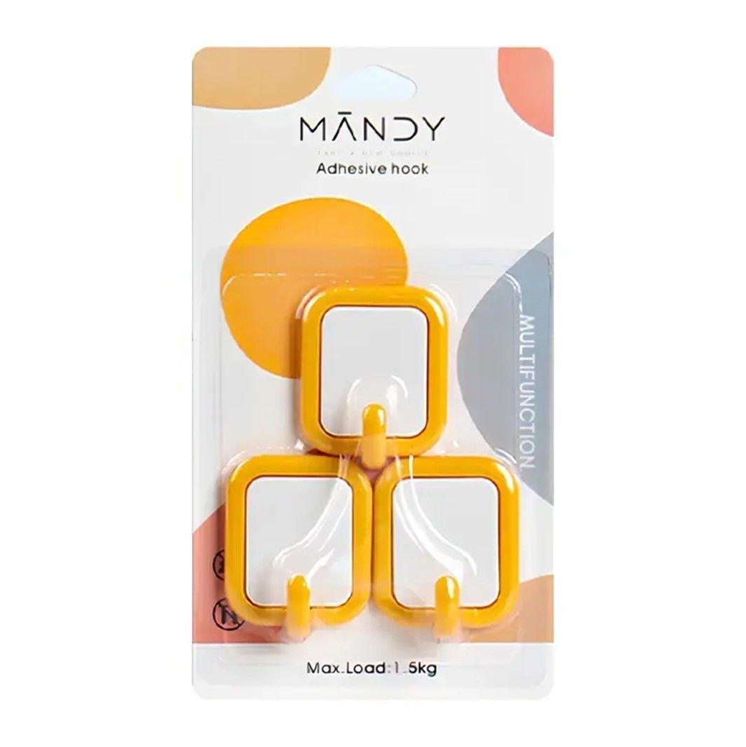 Set De 3 Ganchos Adhesivos Mandy Cuadrado-2