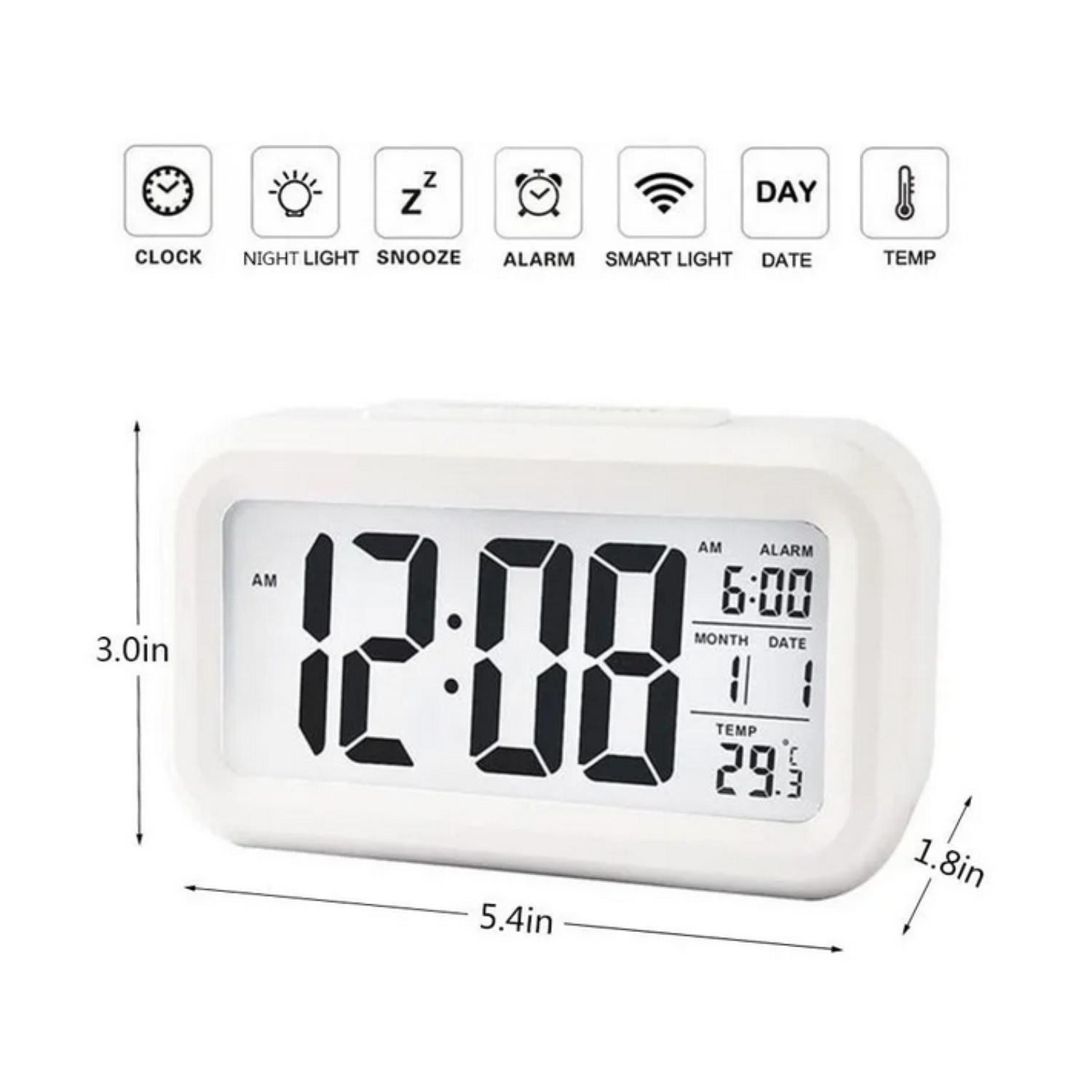 Reloj Despertador Pantalla Lcd Fecha Temperatura Alarma Verde-2