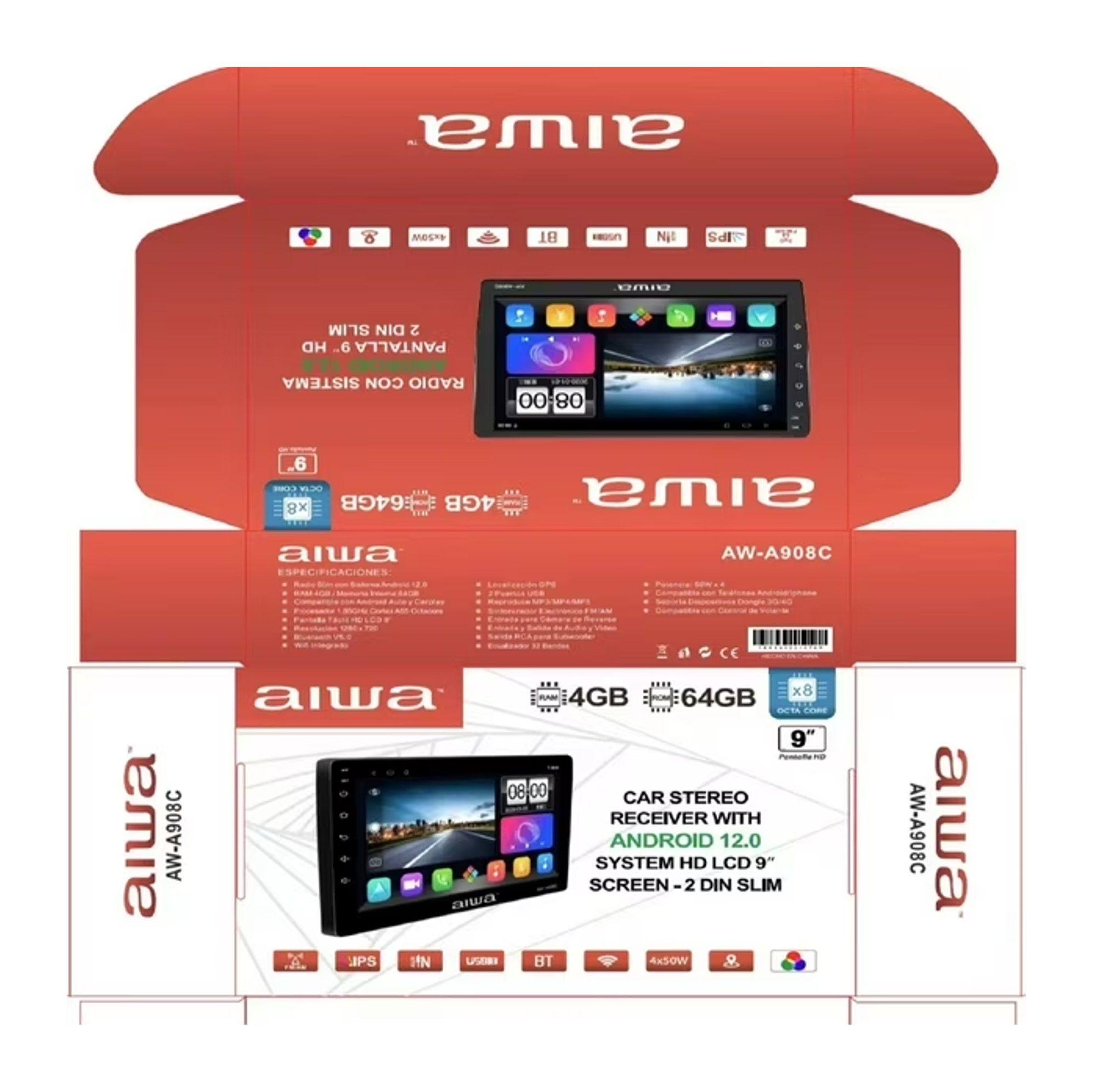 Radio Auto Android 2 Din Hd 9 Pulgadas Aiwa 4gb Ram Wifi-1