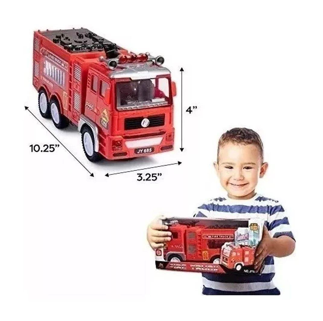 CAMION BOMBEROS VEHICULO NIÑOS JUGUETE CON LUCES ROTACION-2