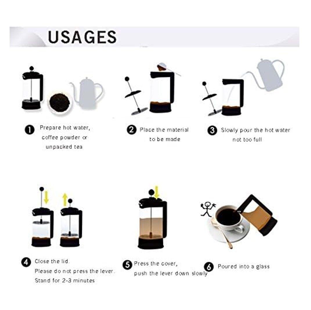 Tetera Cafetera Francesa Vidrio 600Ml Embolo Inoxidable-3