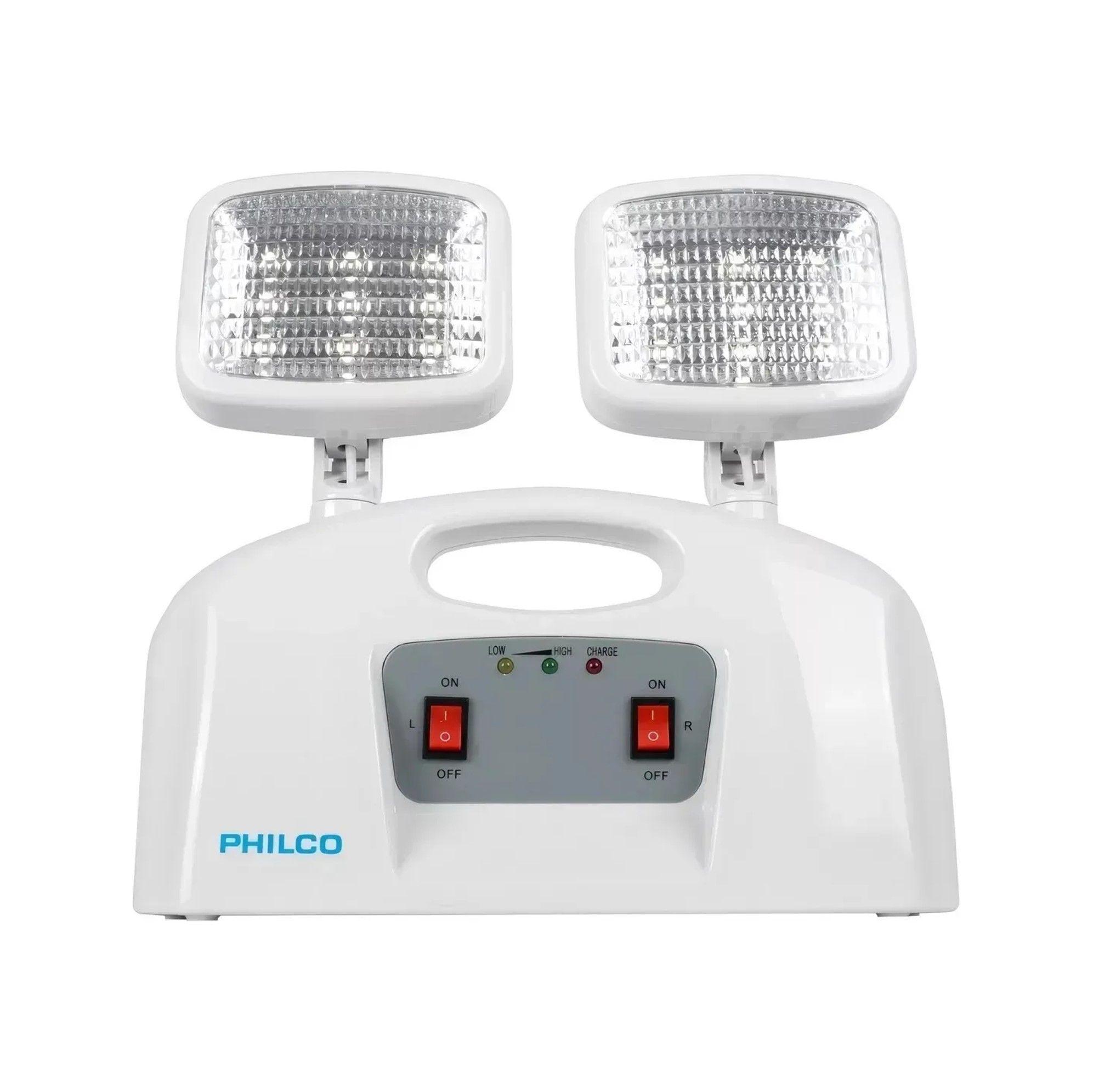Lampara Luz De Emergencia 100w Philco Led 2 Focos-2
