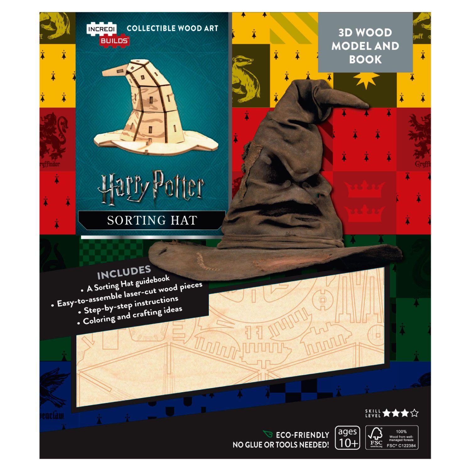 Harry Potter Sorting Hat Libro y Modelo Armable En Madera-0