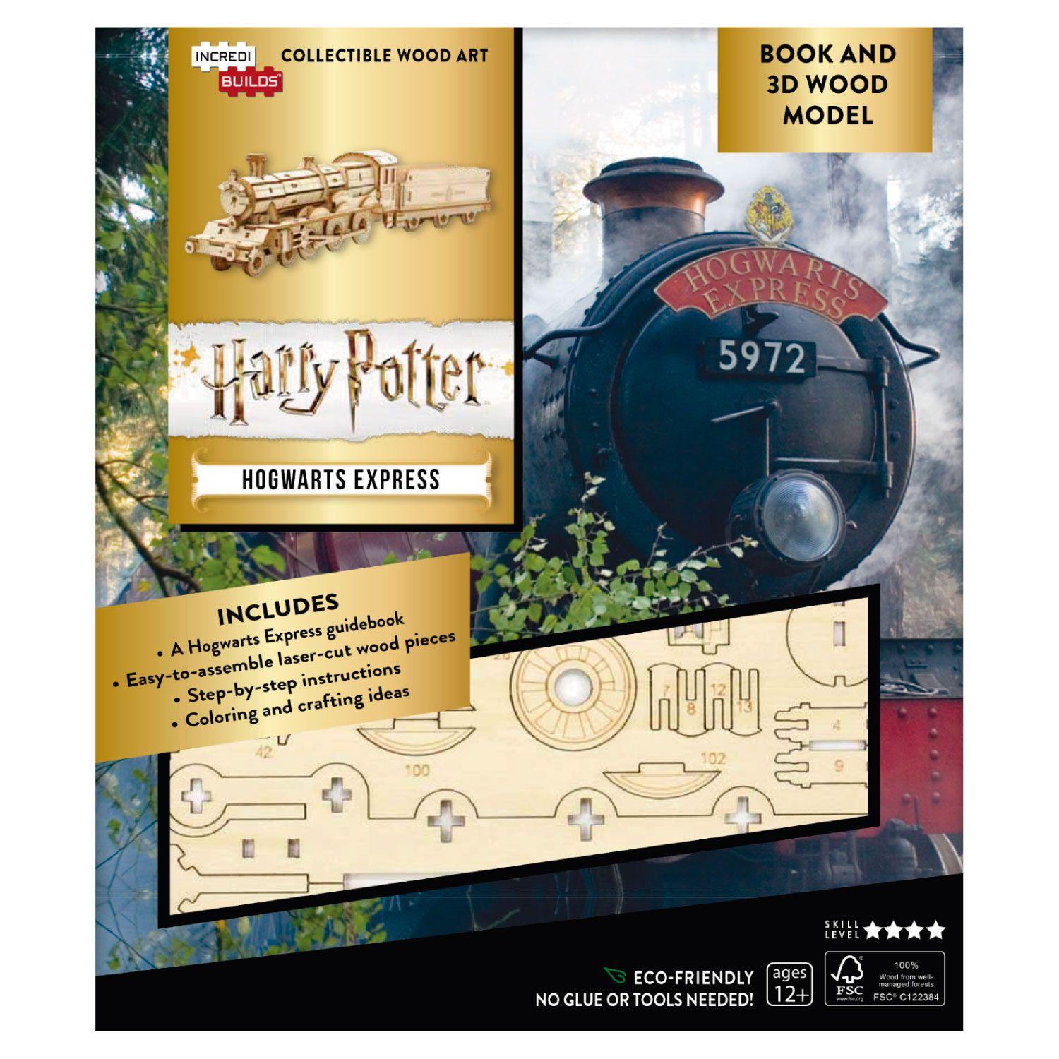 Harry Potter Hogwarts Express Libro y Modelo Armable Madera-0