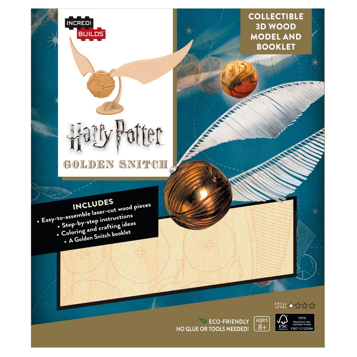 Harry Potter Golden Snitch Libro y Modelo Armable En Madera-0