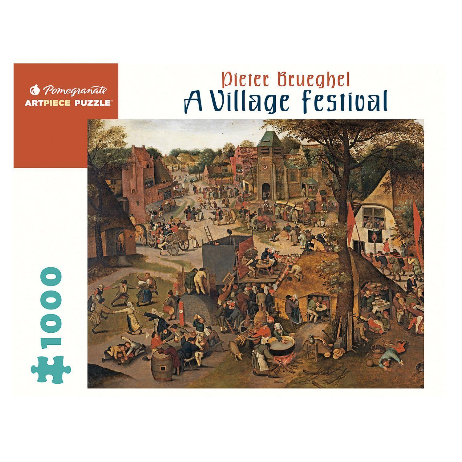 Rompecabeza De Pieter Brueghel: A Village Festival - 1000 Piezas-0