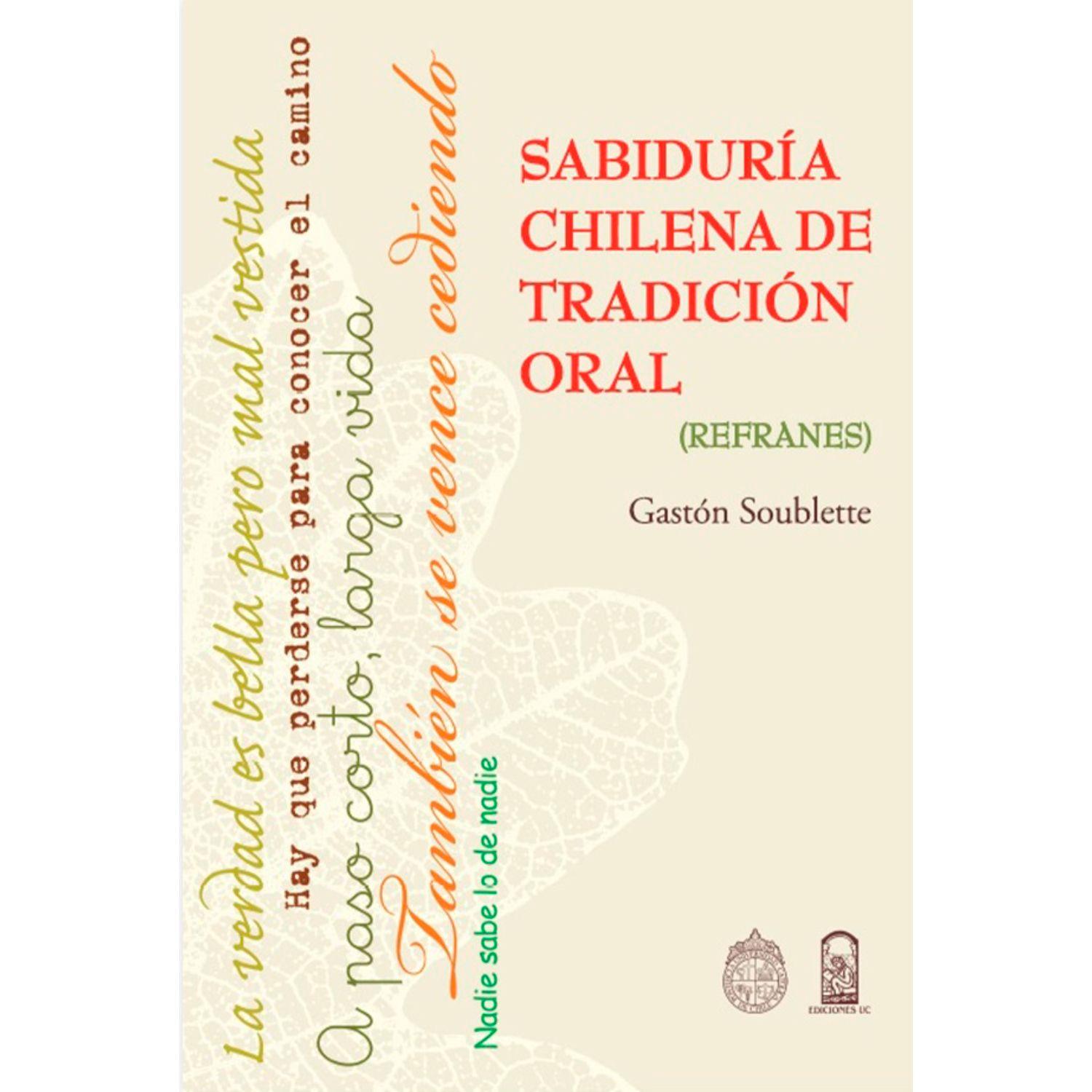 Sabiduría Chilena De Tradición Oral. Refranes-0
