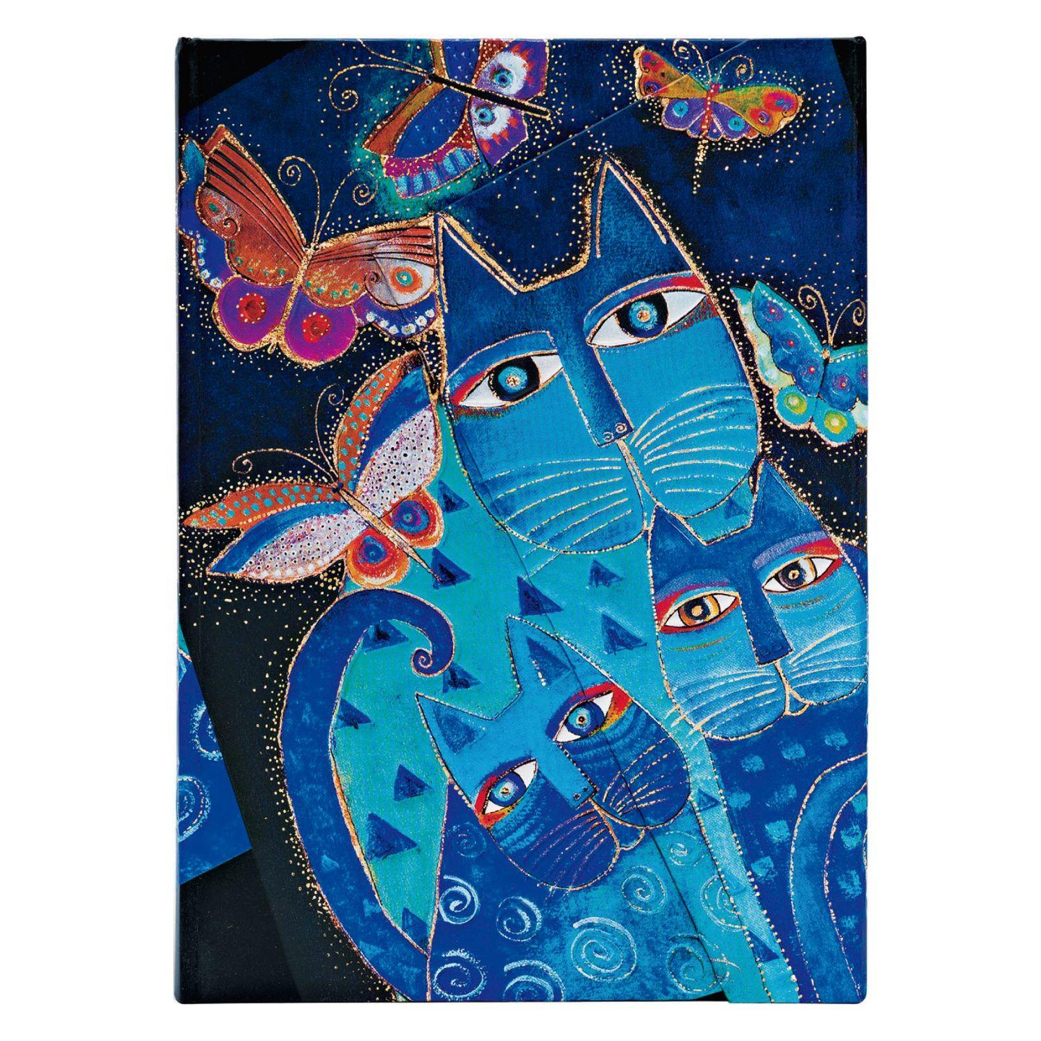 Libreta Blue Cats & Butterflies Midi Tapa Dura-0