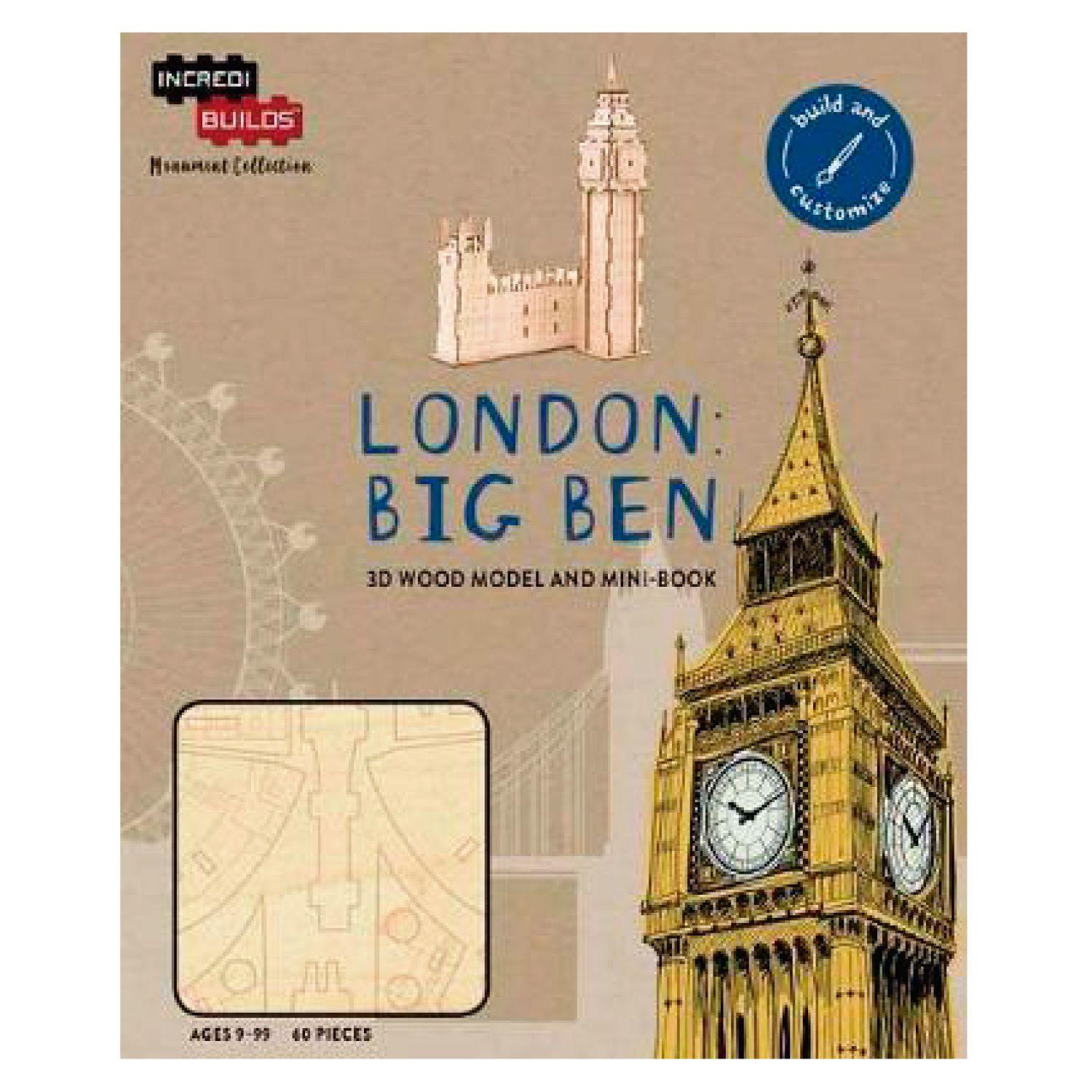 Londres Big Ben: Modelo Armable En Madera-0
