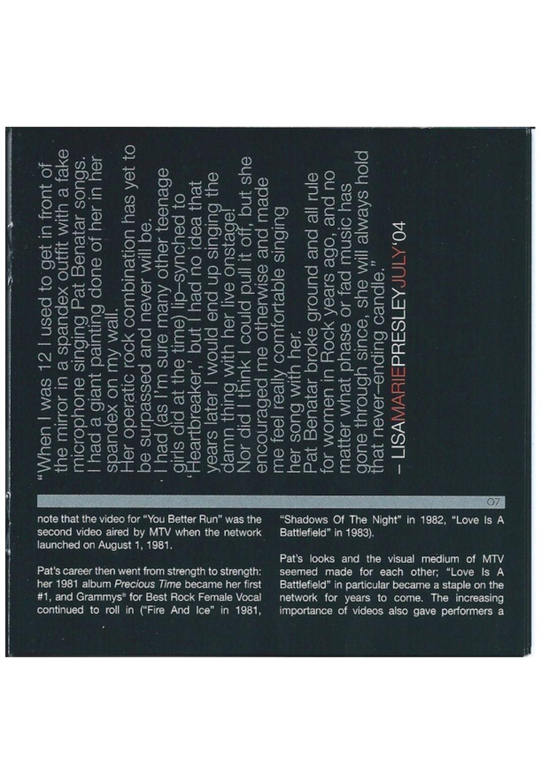 PAT BENATAR - GREATEST HITS | CD USADO-9