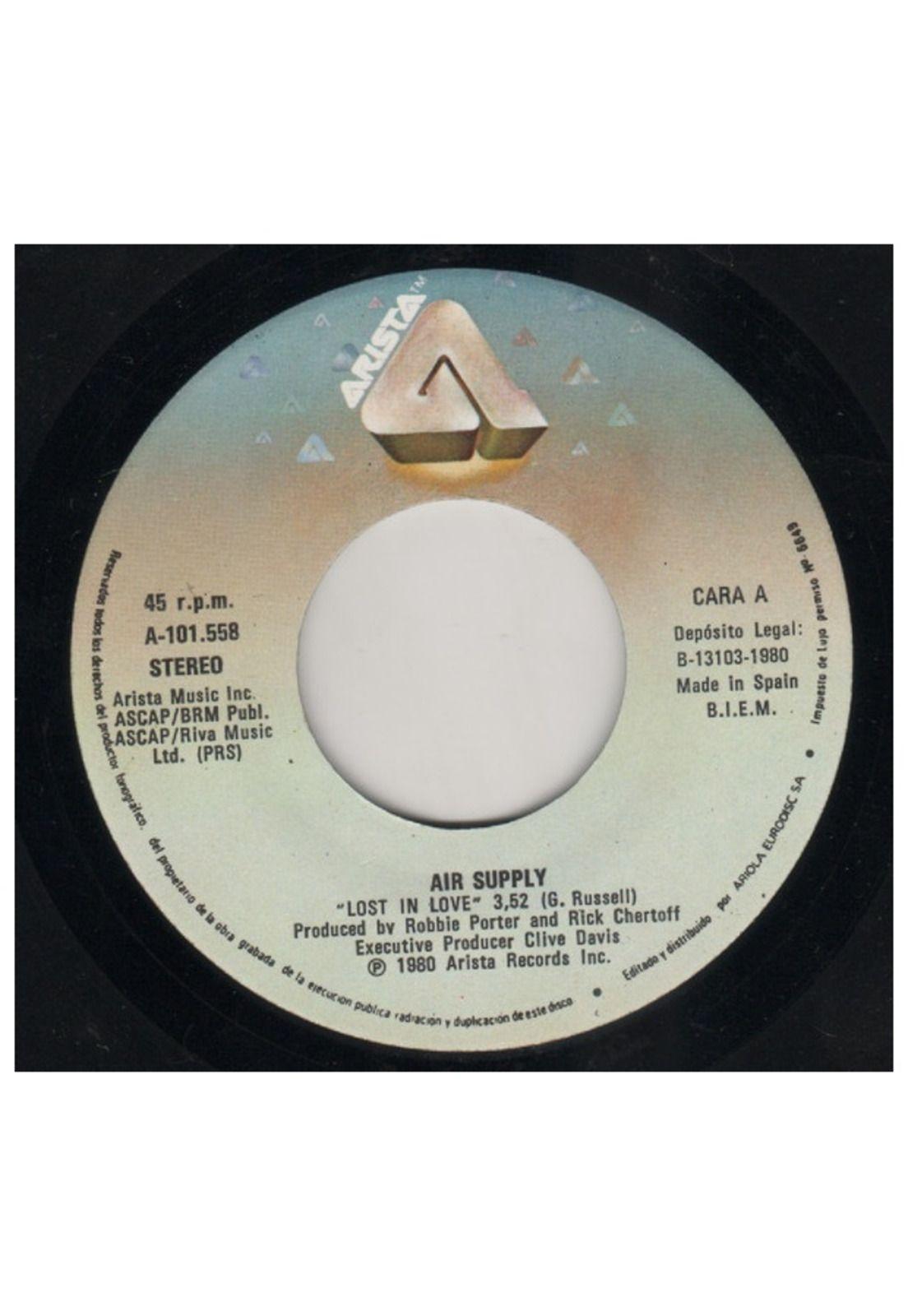 AIR SUPPLY - LOST IN LOVE | 7" SINGLE VINILO USADO-2