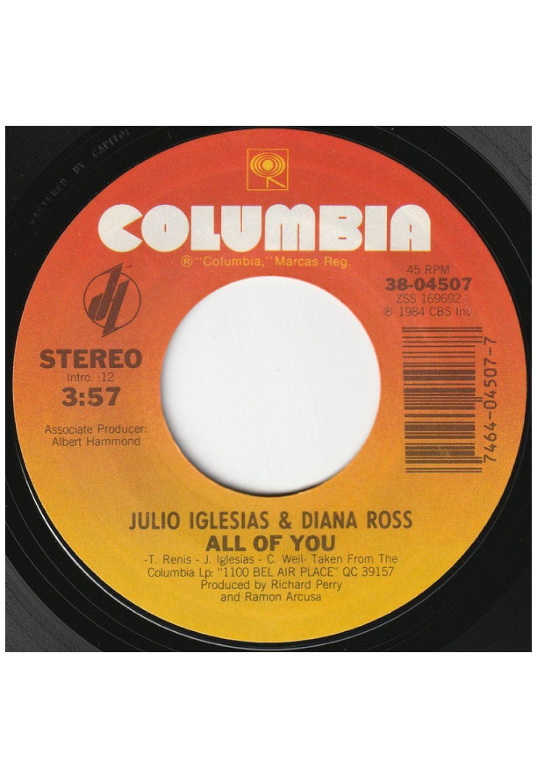JULIO IGLESIAS & DIANA ROSS - ALL OF YOU | 7" SINGLE USADO-2