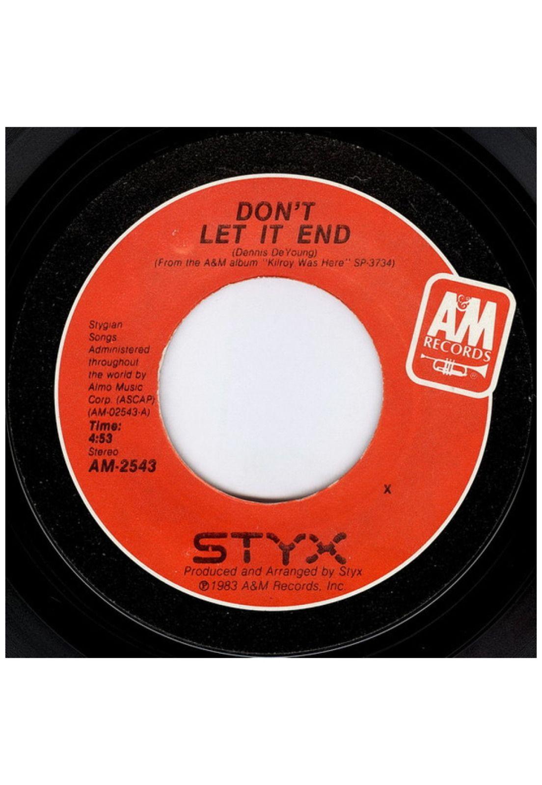 STYX - DON'T LET IT END | 7" SINGLE USADO-2