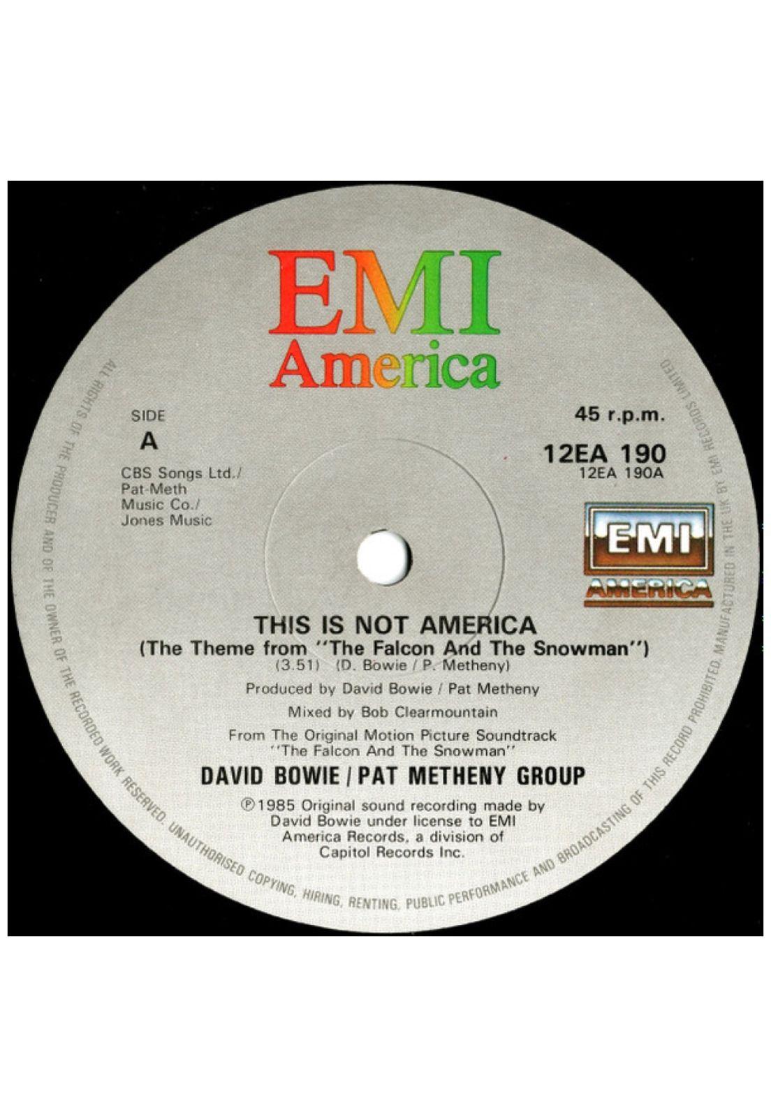 DAVID BOWIE/PAT METHENY GROUP - THIS IS NOT AMERICA | 12" MAXI SINGLE VINILO USADO-2