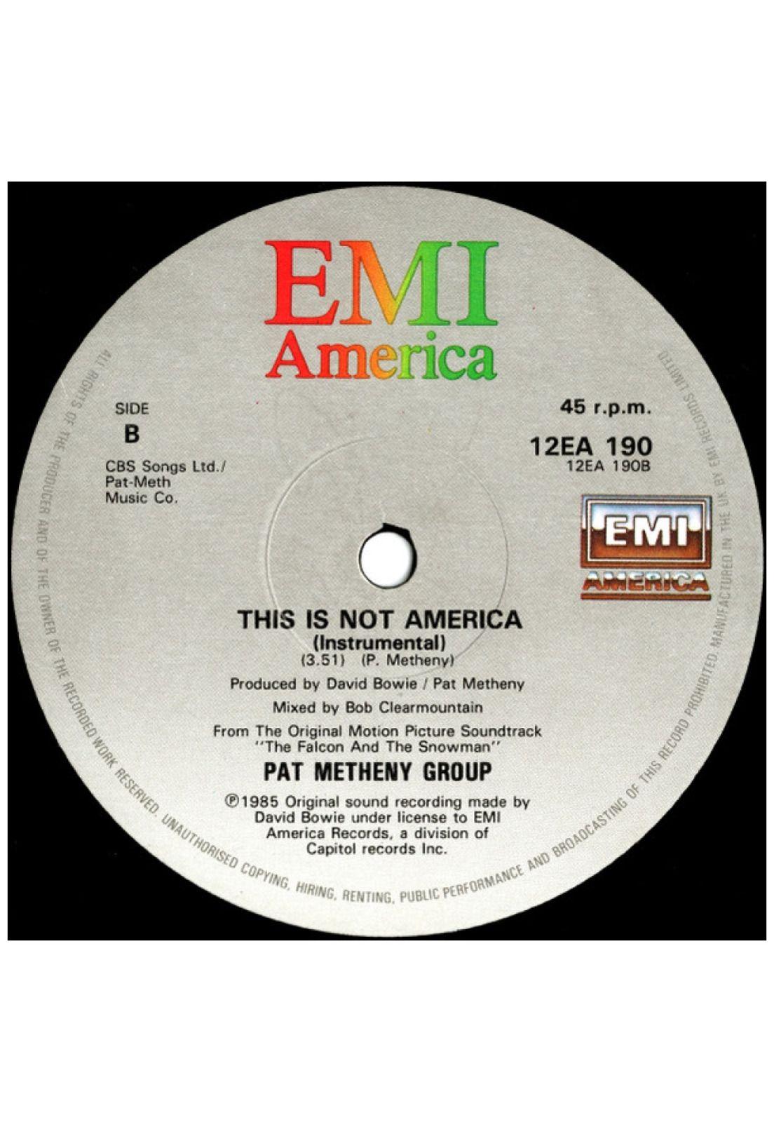 DAVID BOWIE/PAT METHENY GROUP - THIS IS NOT AMERICA | 12" MAXI SINGLE VINILO USADO-3