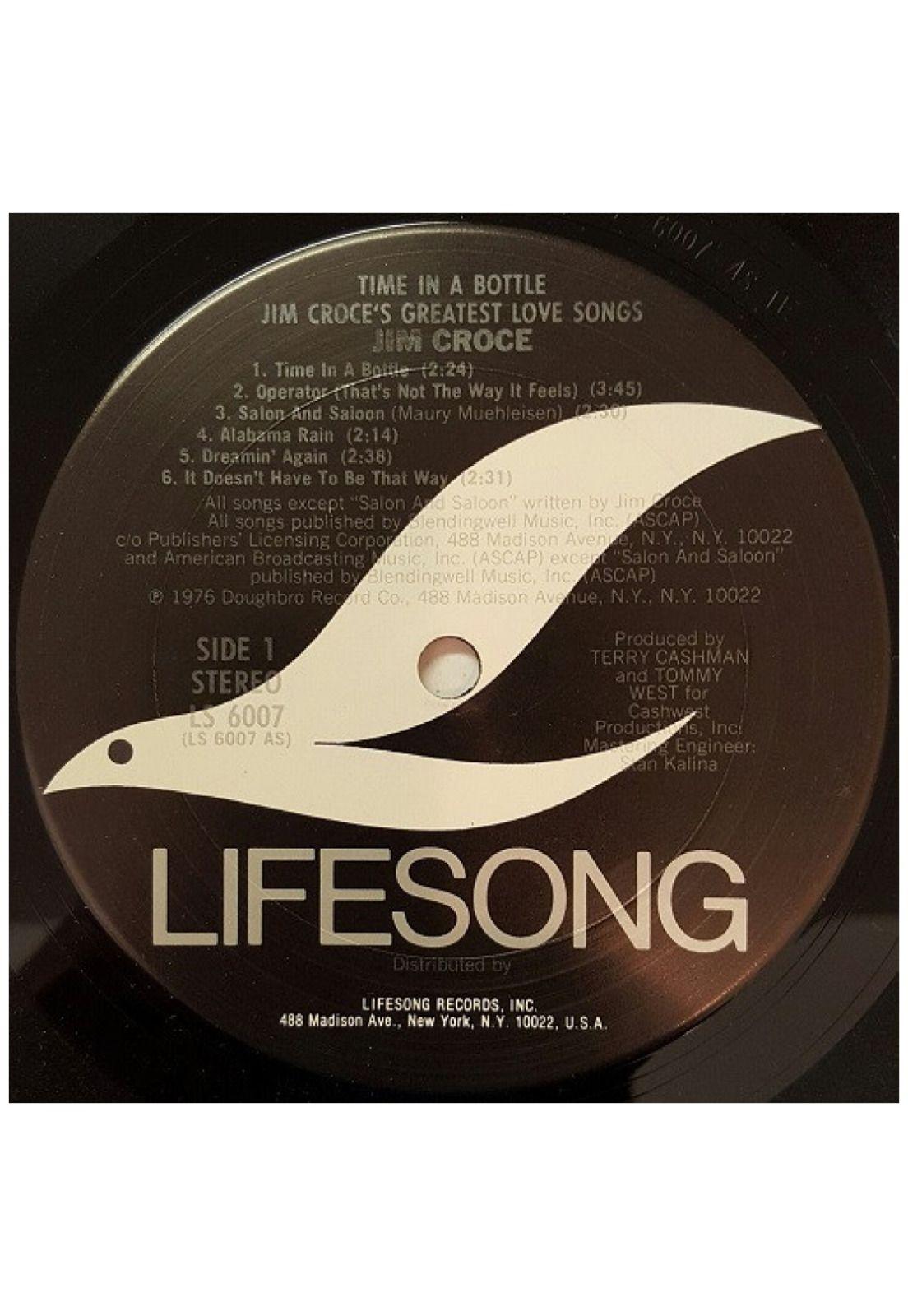 JIM CROCE - TIME IN A BOTTLE: GREATEST LOVE SONGS | VINILO USADO-2