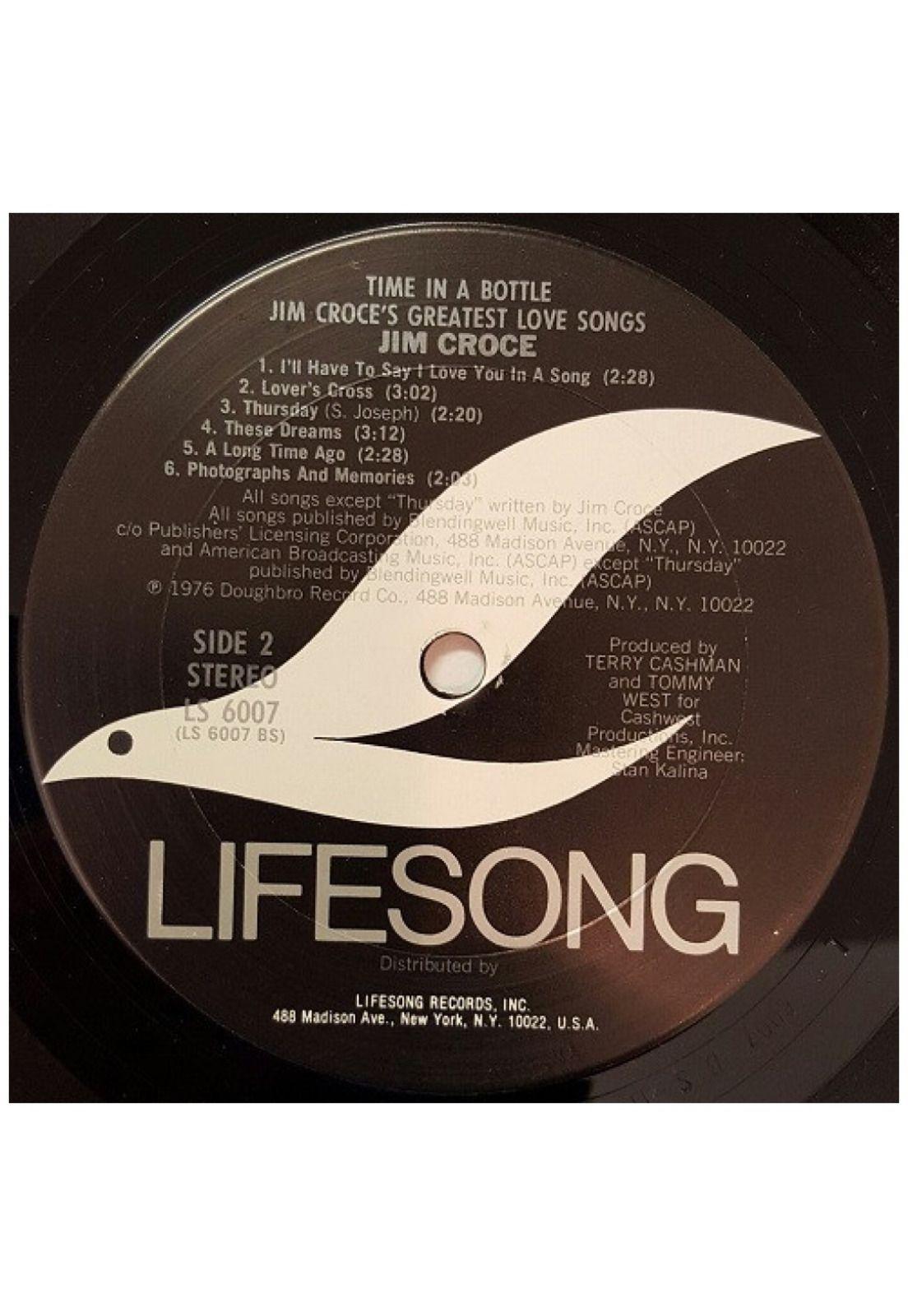 JIM CROCE - TIME IN A BOTTLE: GREATEST LOVE SONGS | VINILO USADO-3