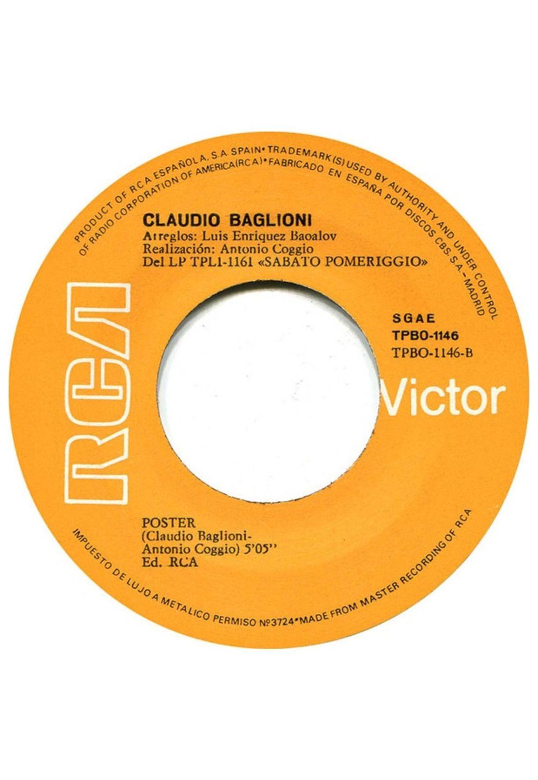 CLAUDIO BAGLIONI - SABATO POMERIGGIO | 7" SINGLE VINILO USADO-3
