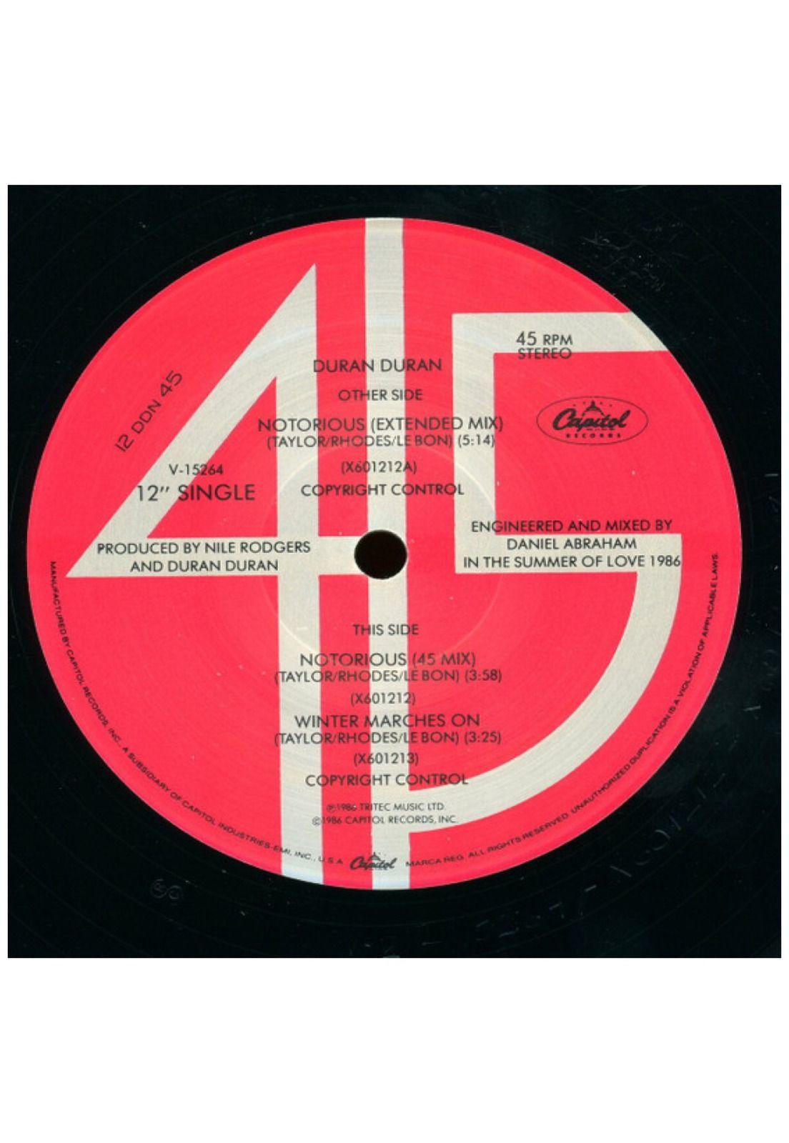 DURAN DURAN - NOTORIOUS | 12" MAXI SINGLE VINILO USADO-3