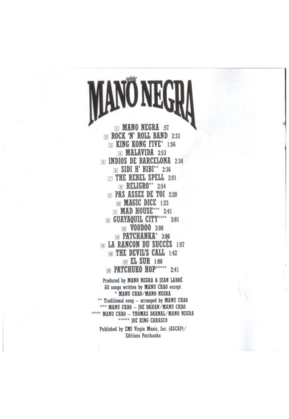 MANO NEGRA - PUTA'S FEVER | CD USADO-3