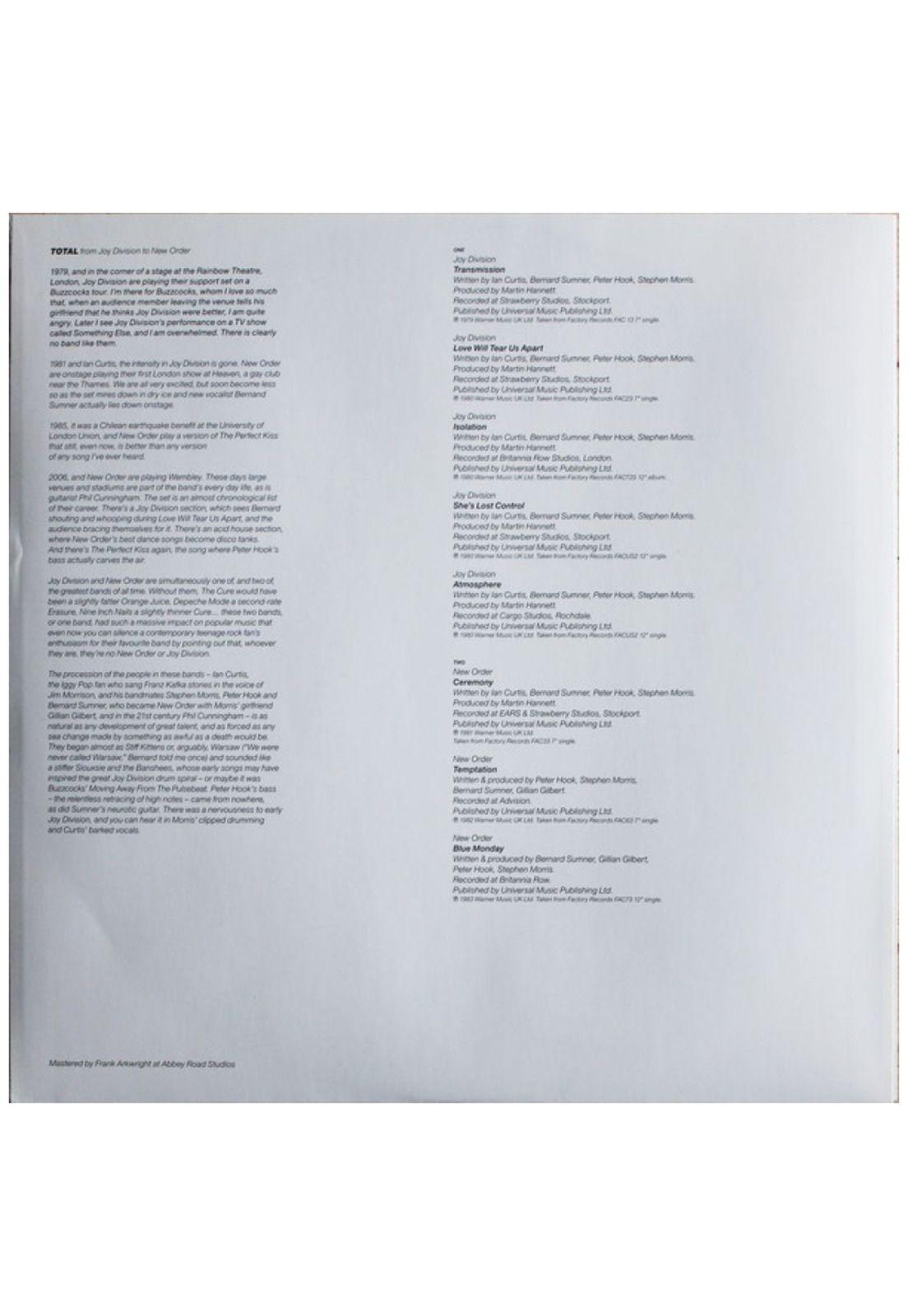 NEW ORDER & JOY DIVISION  - TOTAL: THE BEST OF (2LP) | VINILO-5