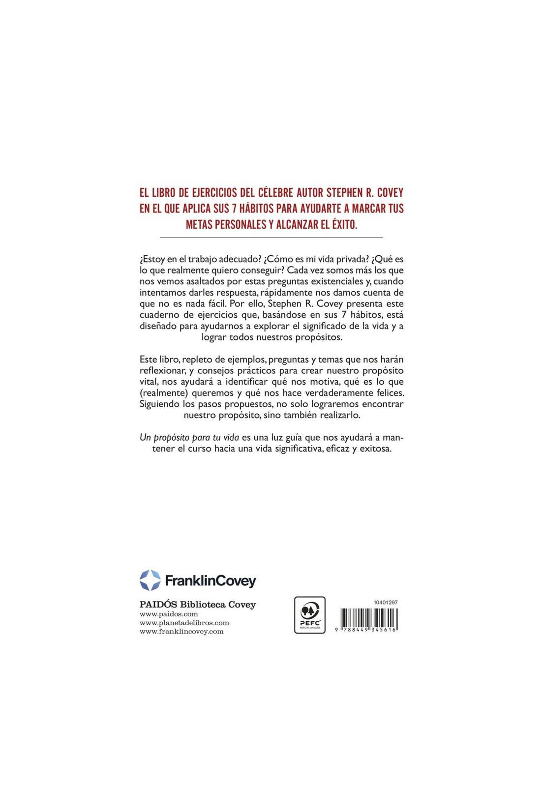 UN PROPÓSITO PARA TU VIDA (TAPA RÚSTICA) - STEPHEN R. COVEY | LIBRO-1