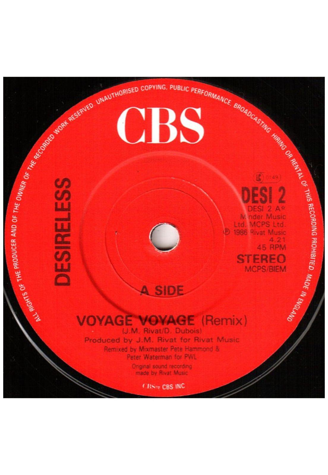 DESIRELLES - VOYAGE, VOYAGE (REMIXED) | 7" SINGLE USADO-2