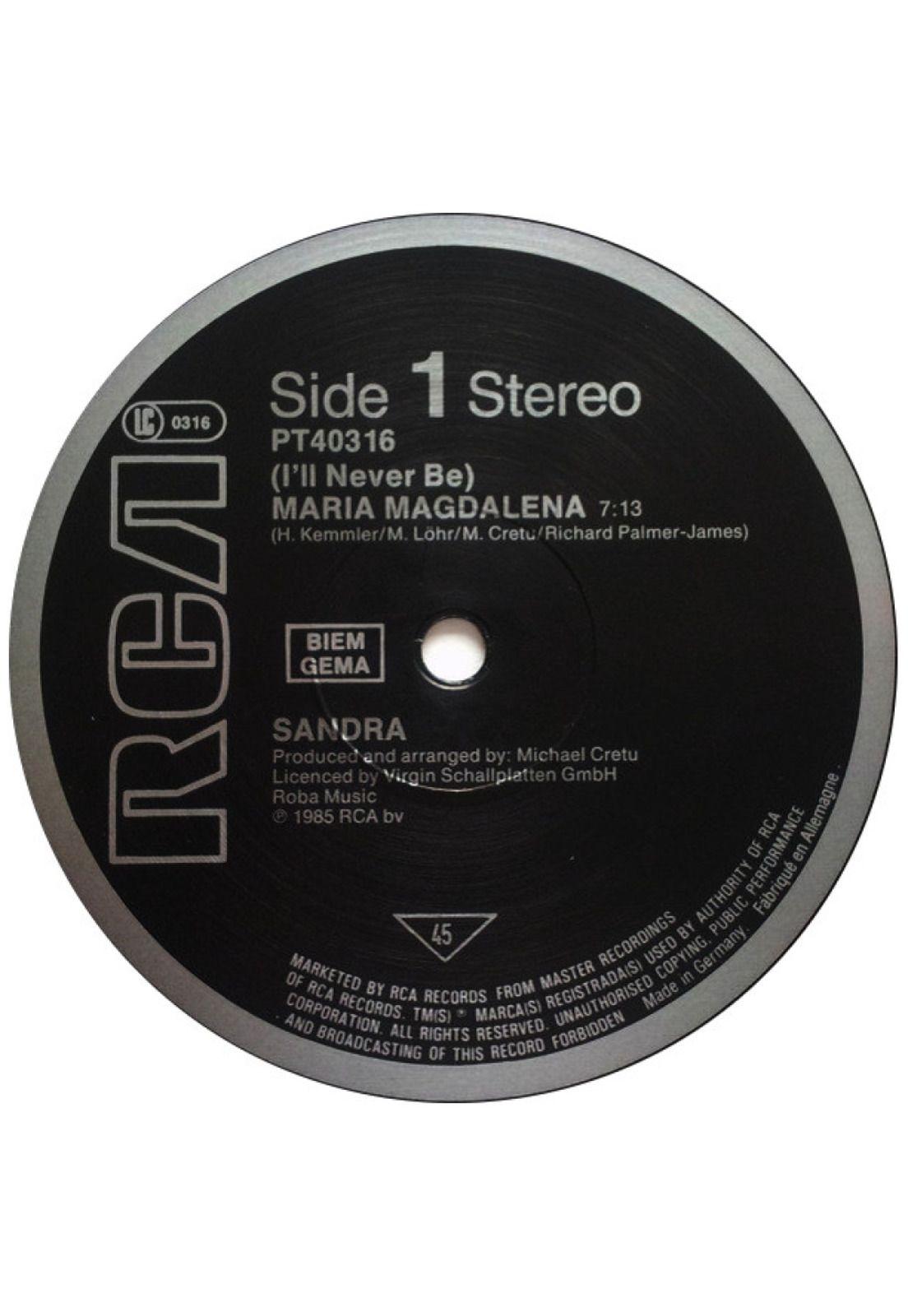 SANDRA - (I'LL NEVER BE) MARIA MAGDALENA | 12" MAXI SINGLE VINILO USADO-2