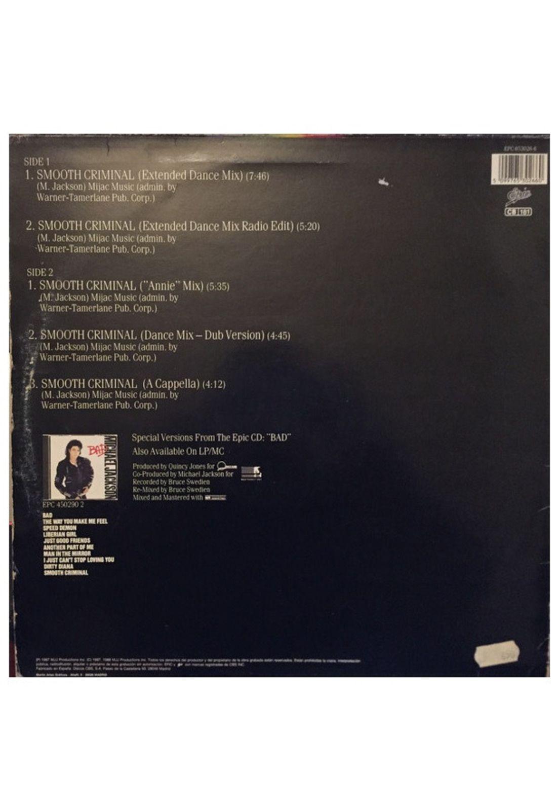 MICHAEL JACKSON - SMOOTH CRIMINAL | 12" MAXI SINGLE VINILO USADO-1
