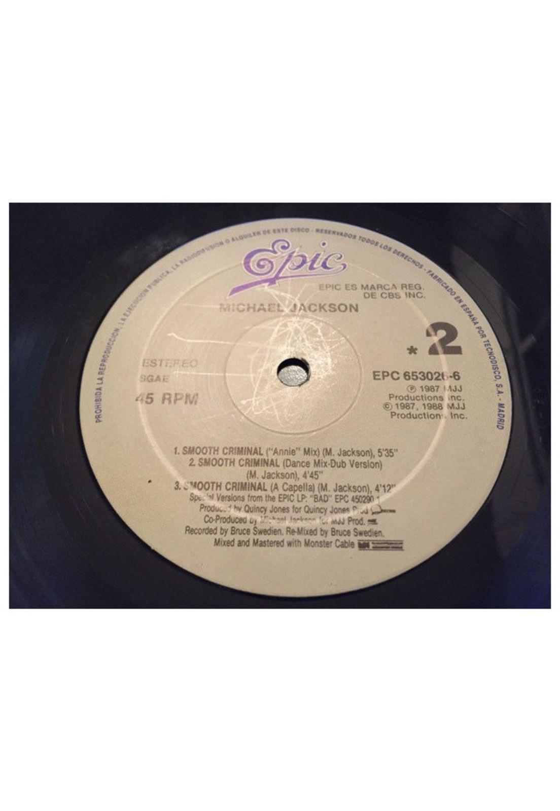 MICHAEL JACKSON - SMOOTH CRIMINAL | 12" MAXI SINGLE VINILO USADO-3