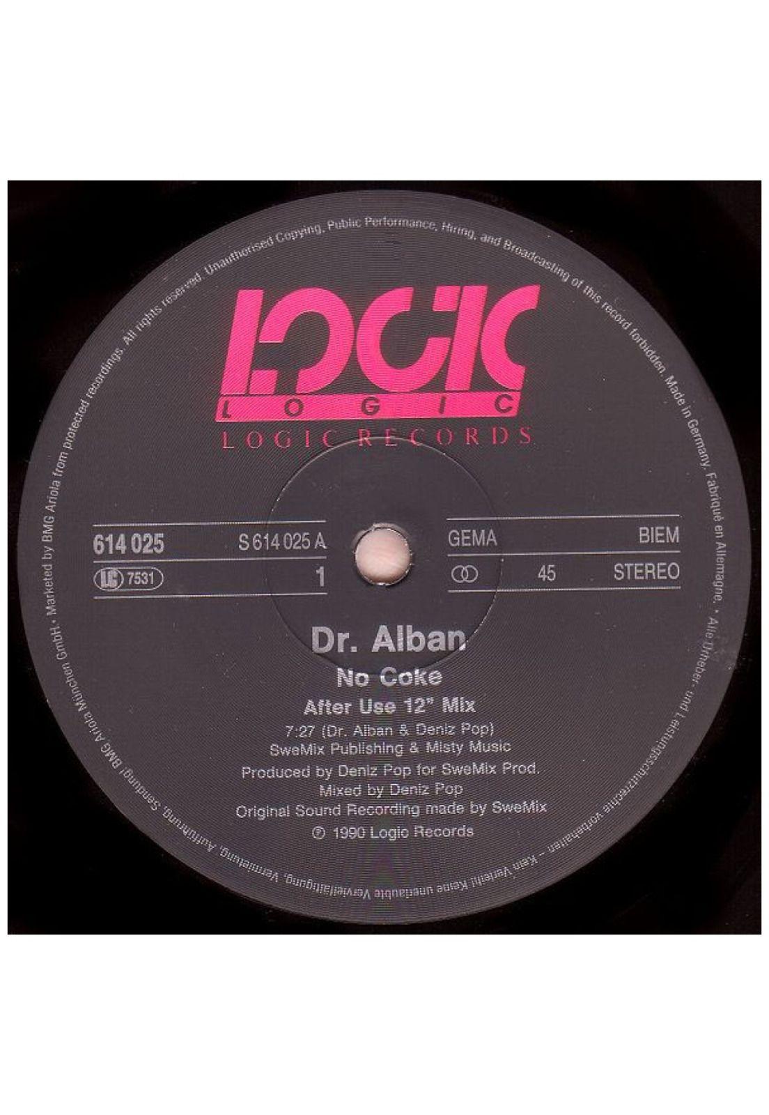 DR. ALBAN - NO COKE (THE TWELVE INCH REMIXES) | 12" MAXI SINGLE VINILO USADO-2